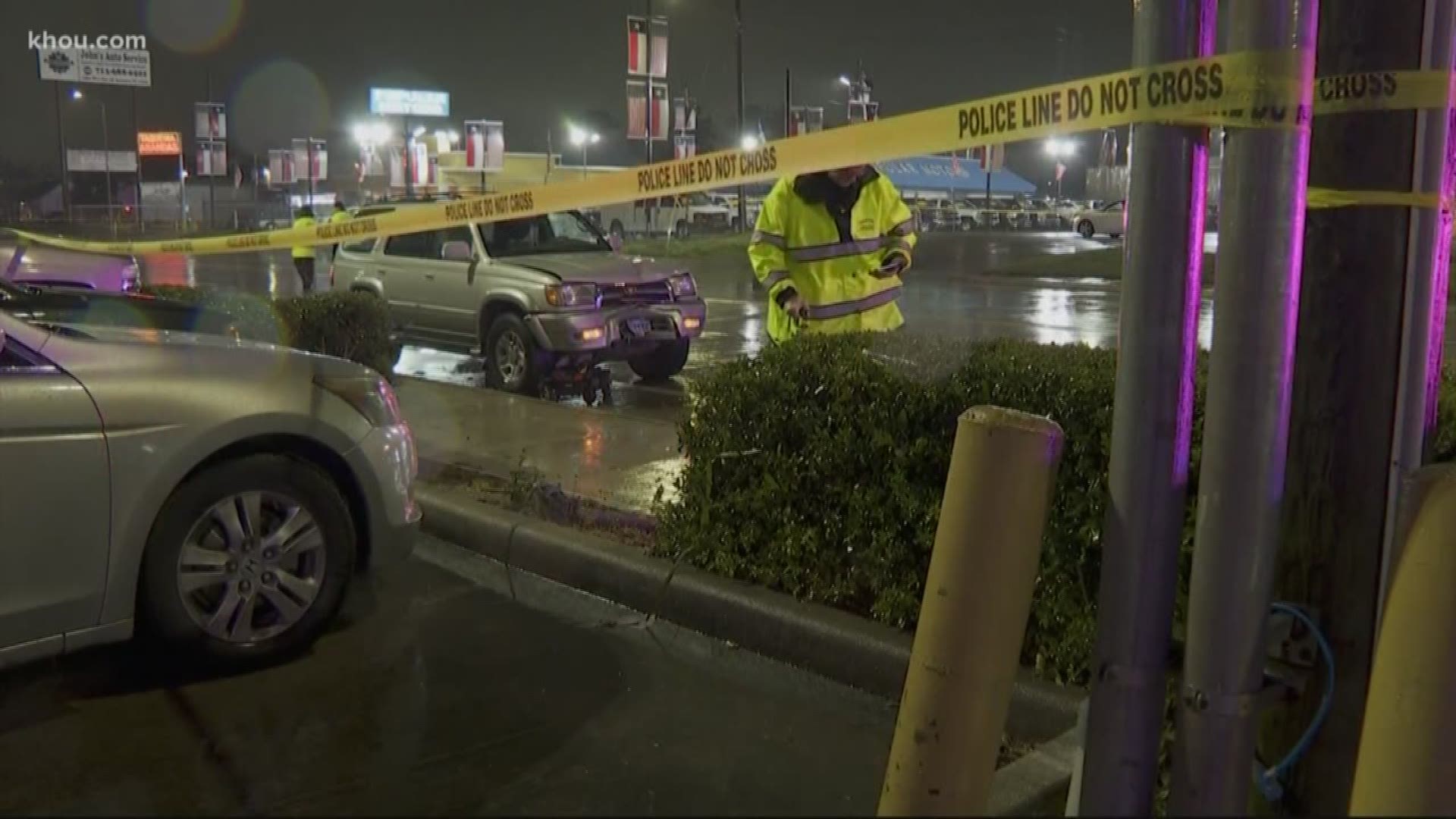An elderly woman has died after she was struck by a car Wednesday night in northwest Houston.