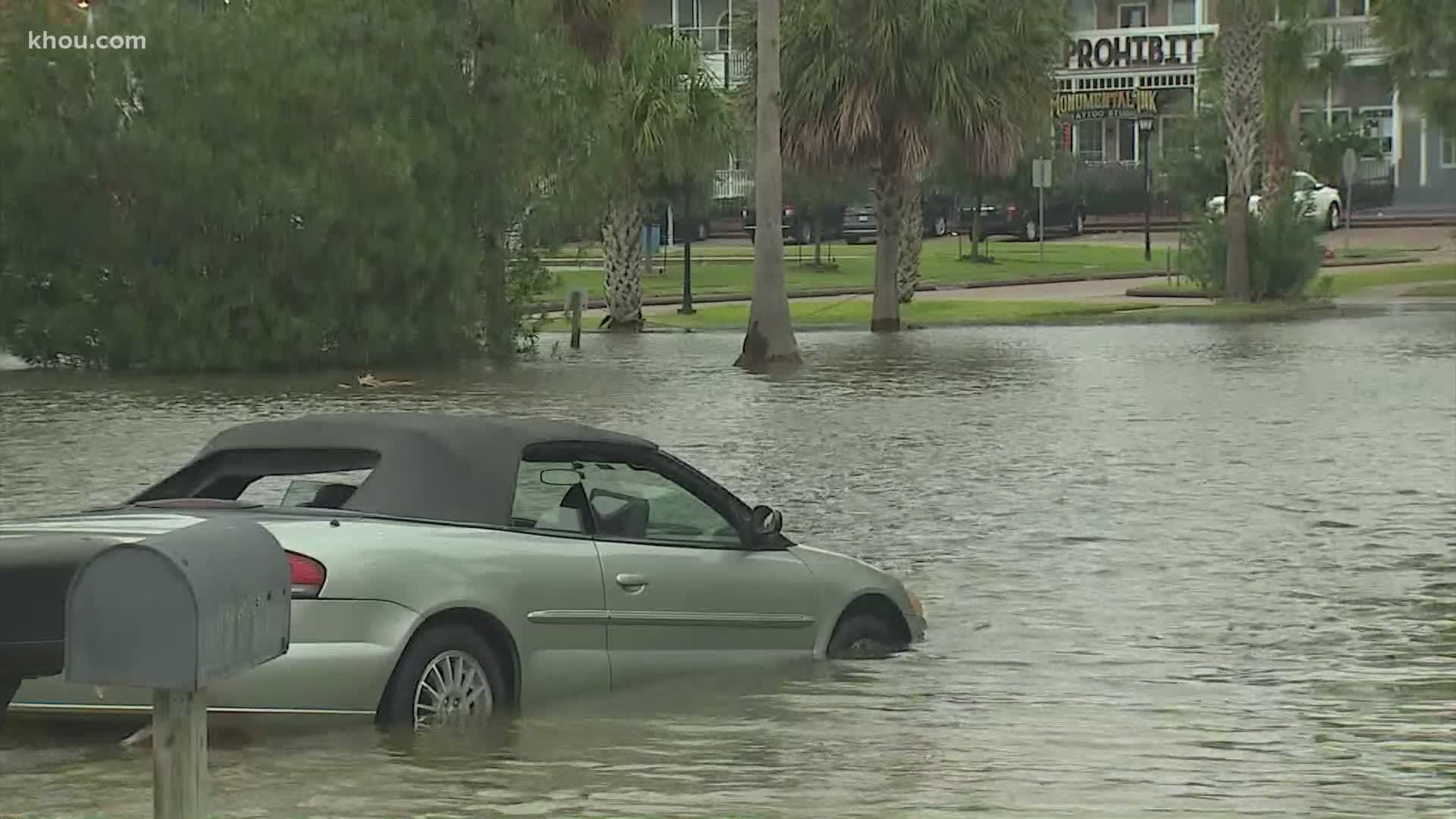 Tropical Storm Beta is causing flooding on Galveston Island.