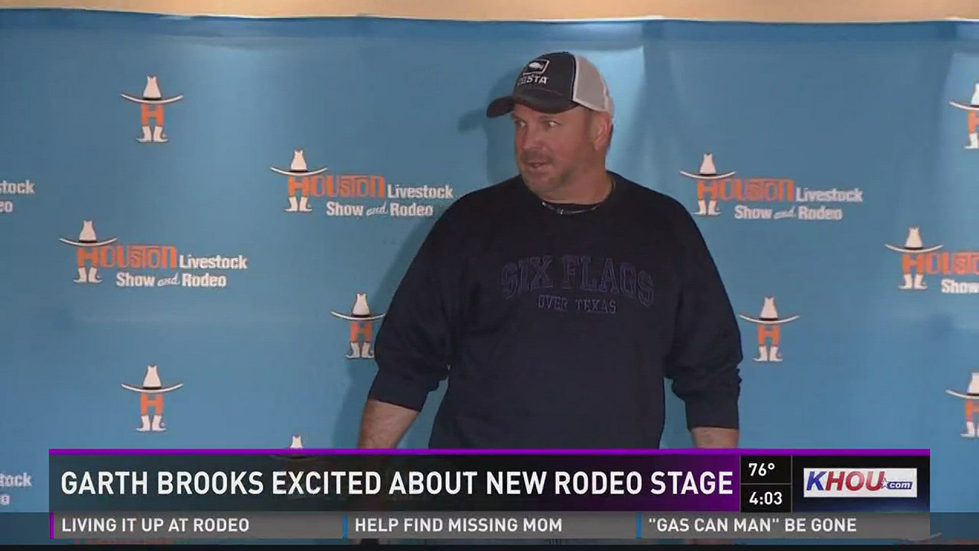 Garth Brooks is excited to perform at the Houston rodeo for the first time in several years.