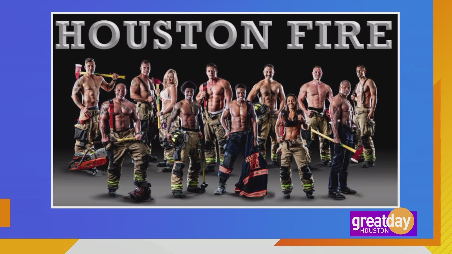 This year's calendar features 10 men and two women, marking the first time there have been male and female firefighters together in the calendar.