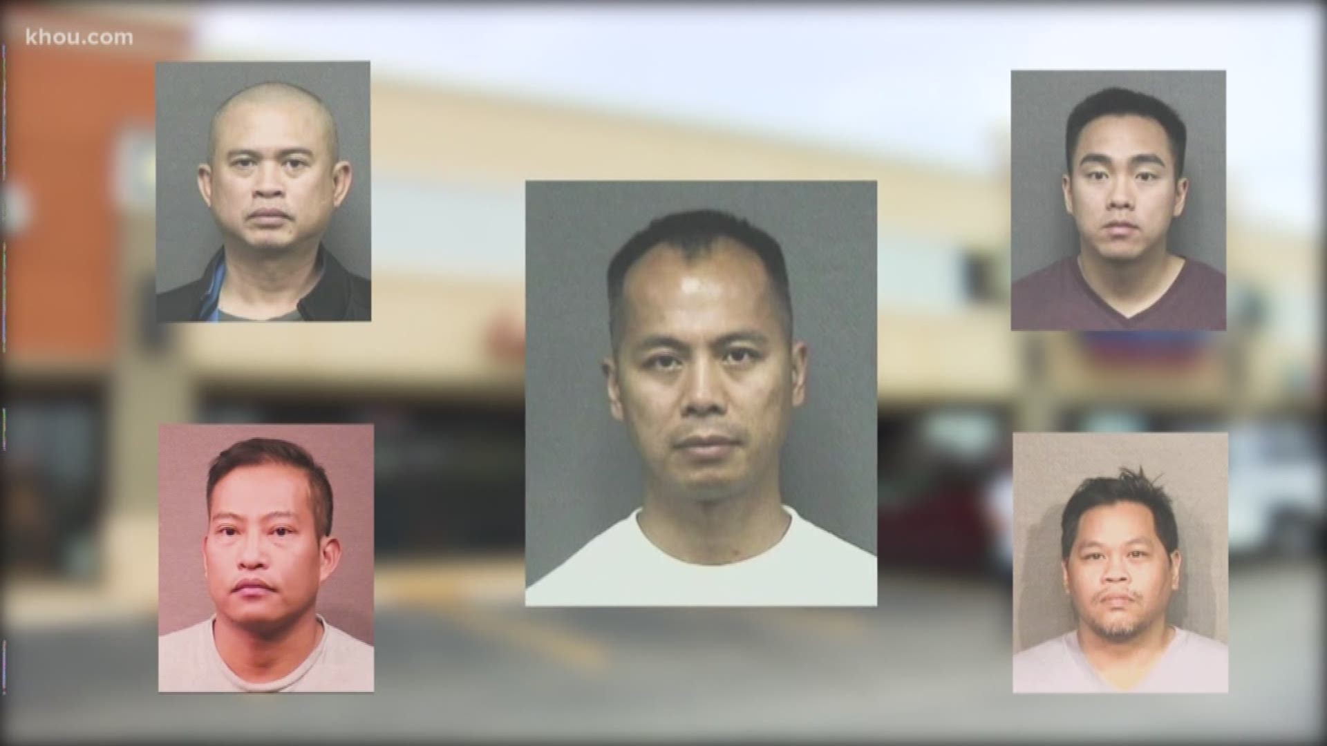 Five people, including a Houston police officer, were arrested on Thursday as part of an ongoing gambling operation in the Chinatown area.