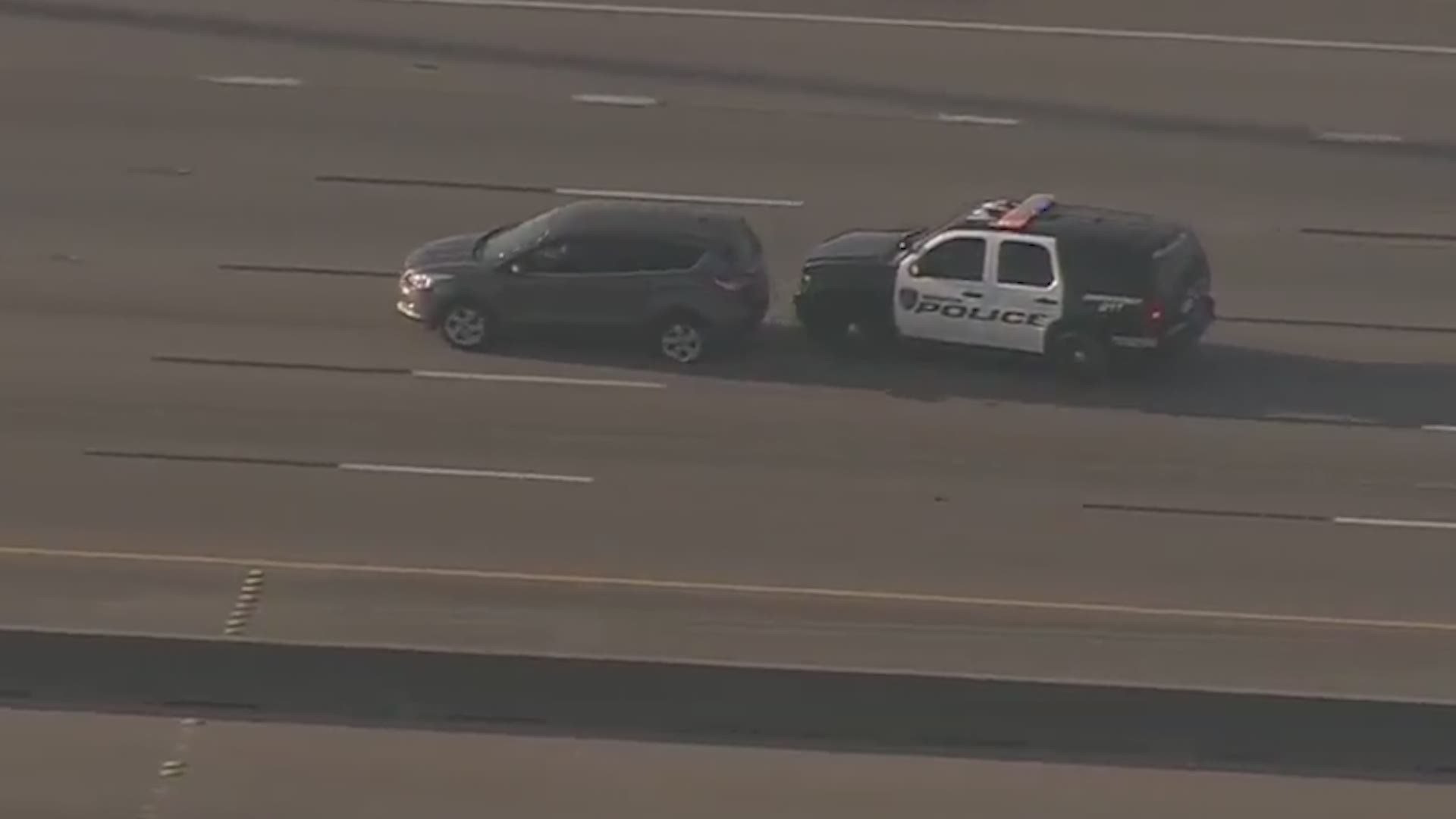 Raw video from Air 11 of a failed pit maneuver on the South Loop.