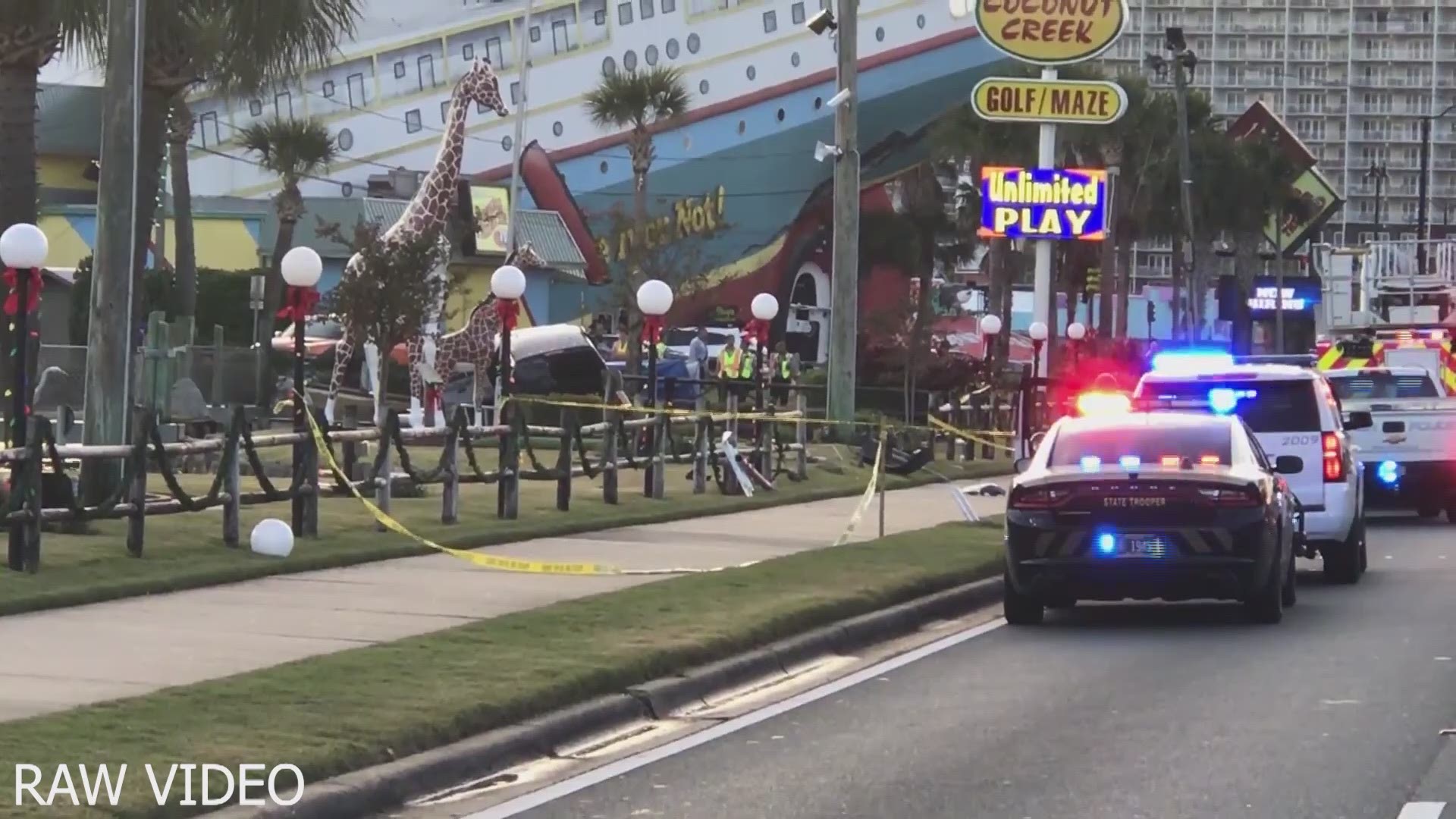 A 4-year-old boy and his 6-year-old sister were playing miniature golf in Florida when the truck hit them.