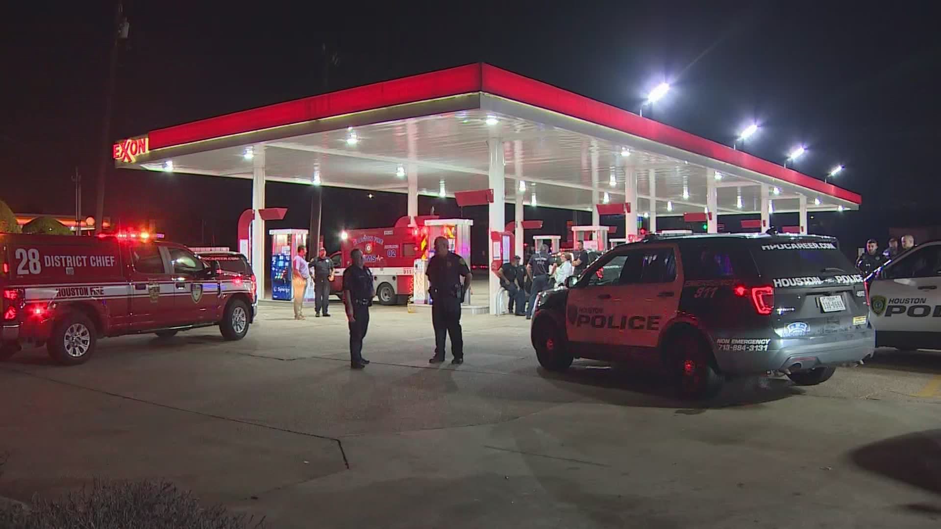 A man with a gun carjacked a Houston Fire Department ambulance with an EMT and a patient still inside early Friday, police said.