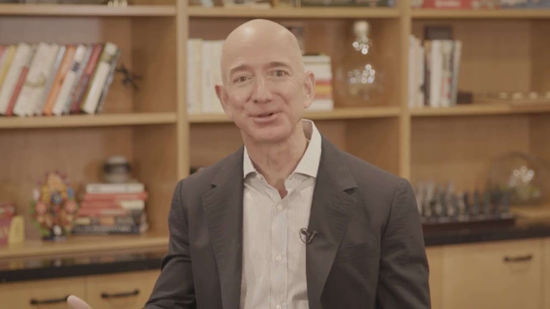 In a sweet video, Amazon CEO Jeff Bezos surprised his Houston elementary school teacher with a special message for her 80th birthday.