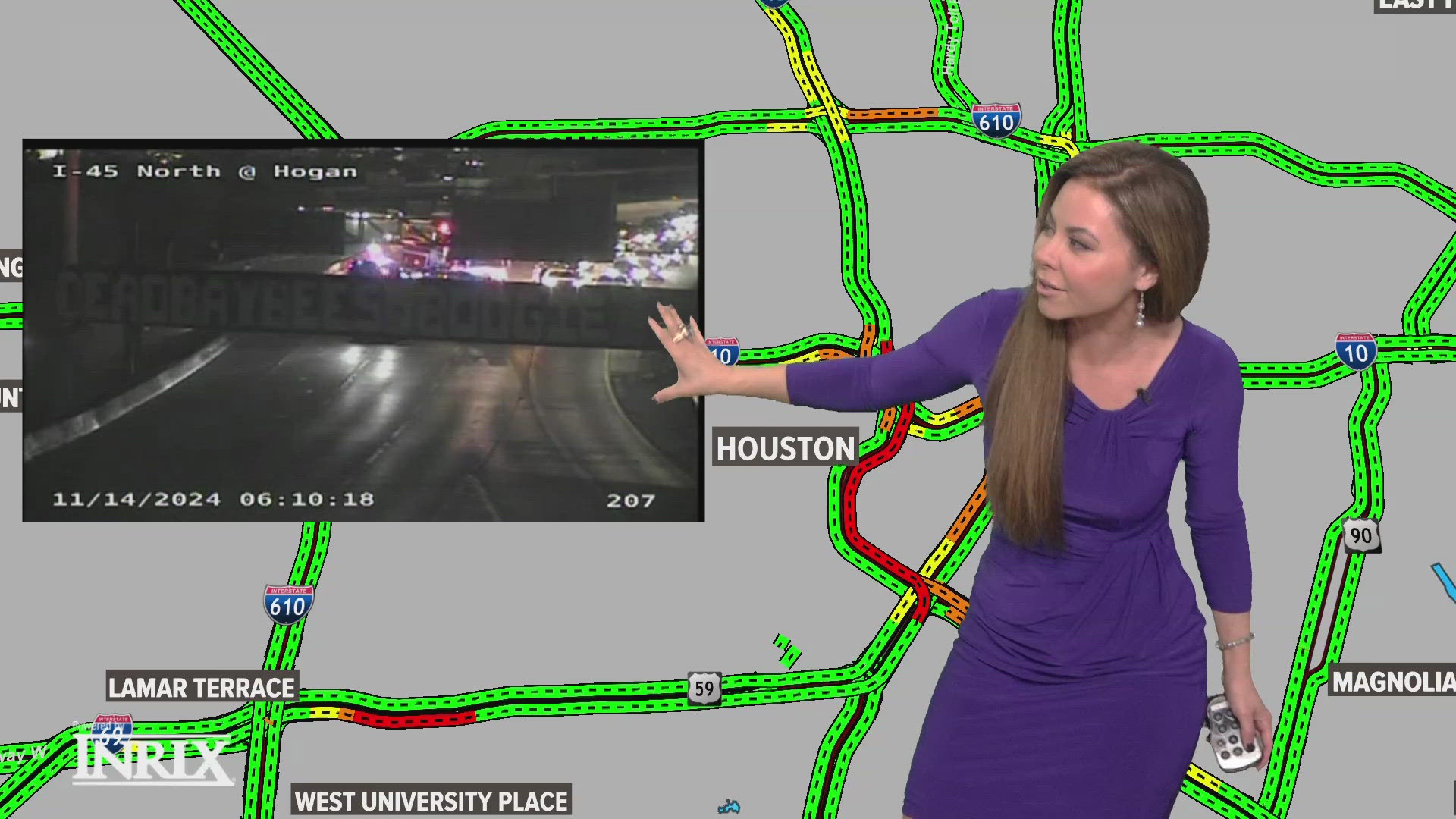 North Freeway shut down near Katy Freeway in downtown Houston | khou.com