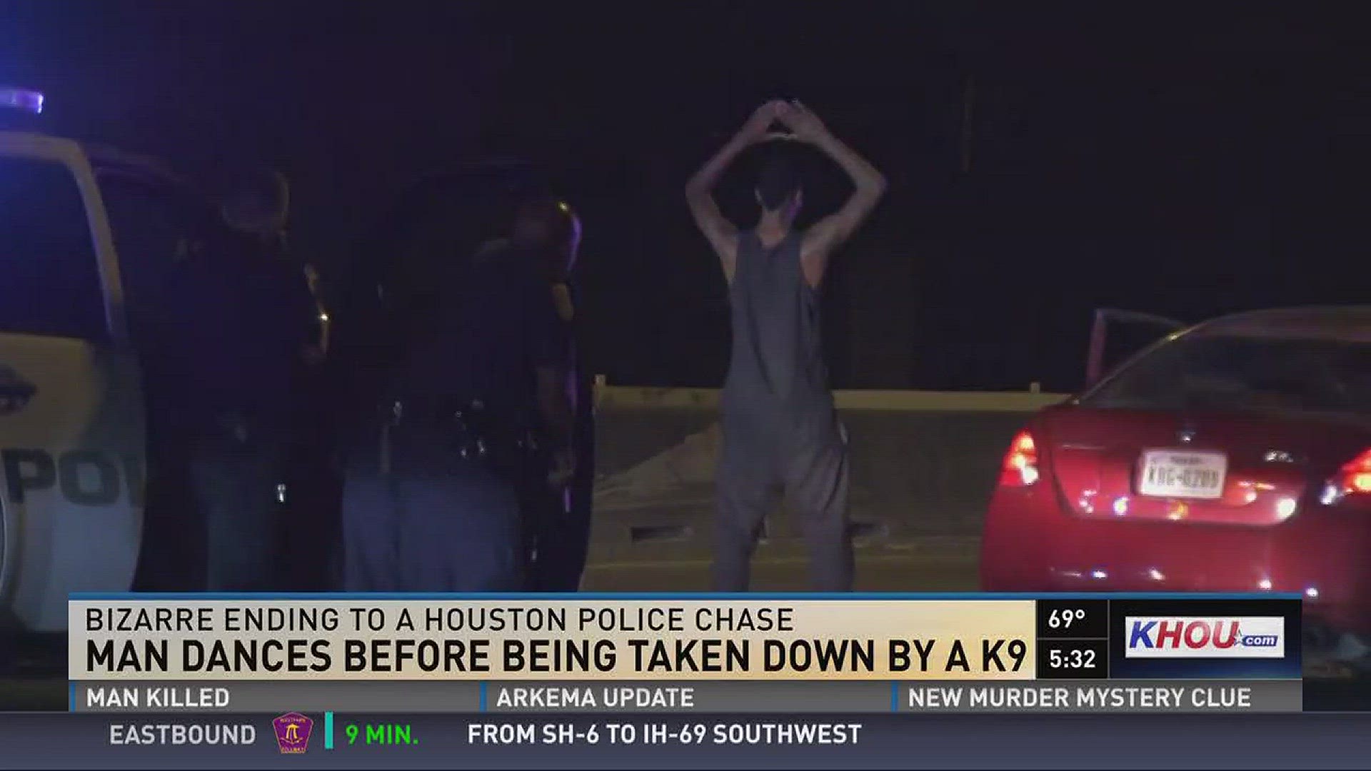 Dancing suspect taken into custody after lengthy chase through Houston ...