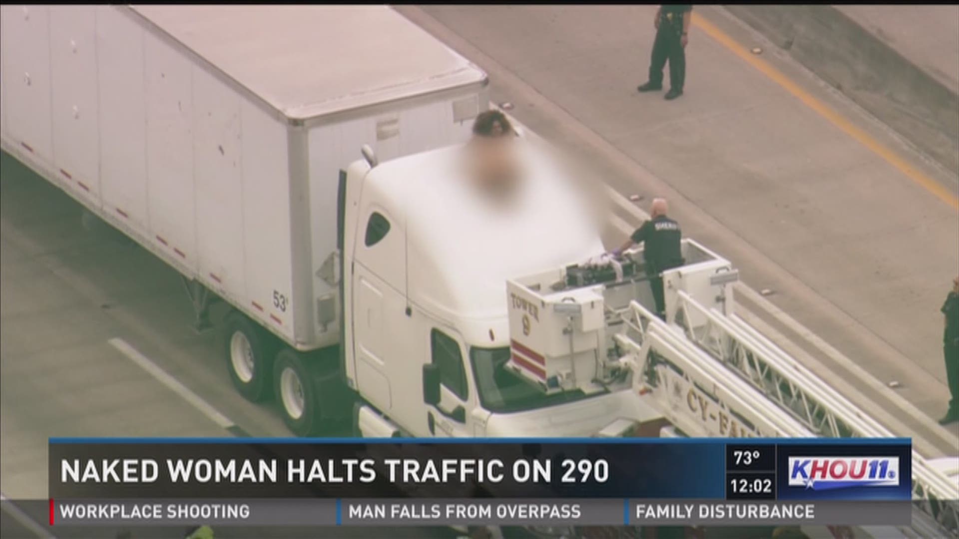 Naked woman halts 290 | khou.com