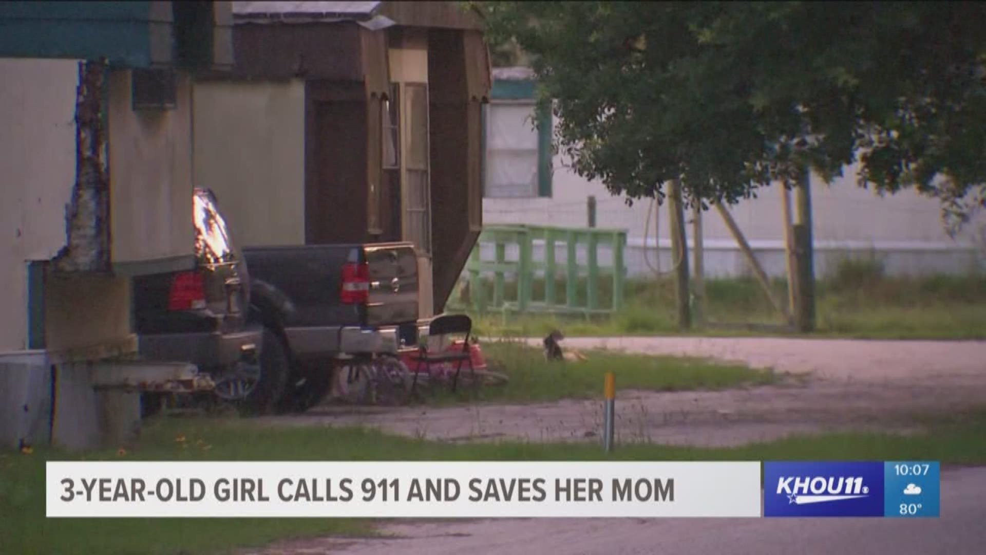 A 3-year-old girl in Liberty County stepped up to save her mother's life.