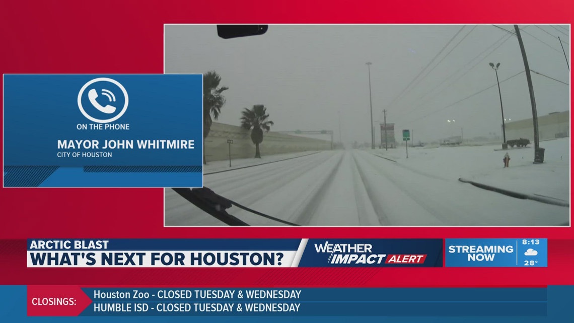 Houston Mayor John Whitmire speaks with KHOU 11 as region is covered in ...