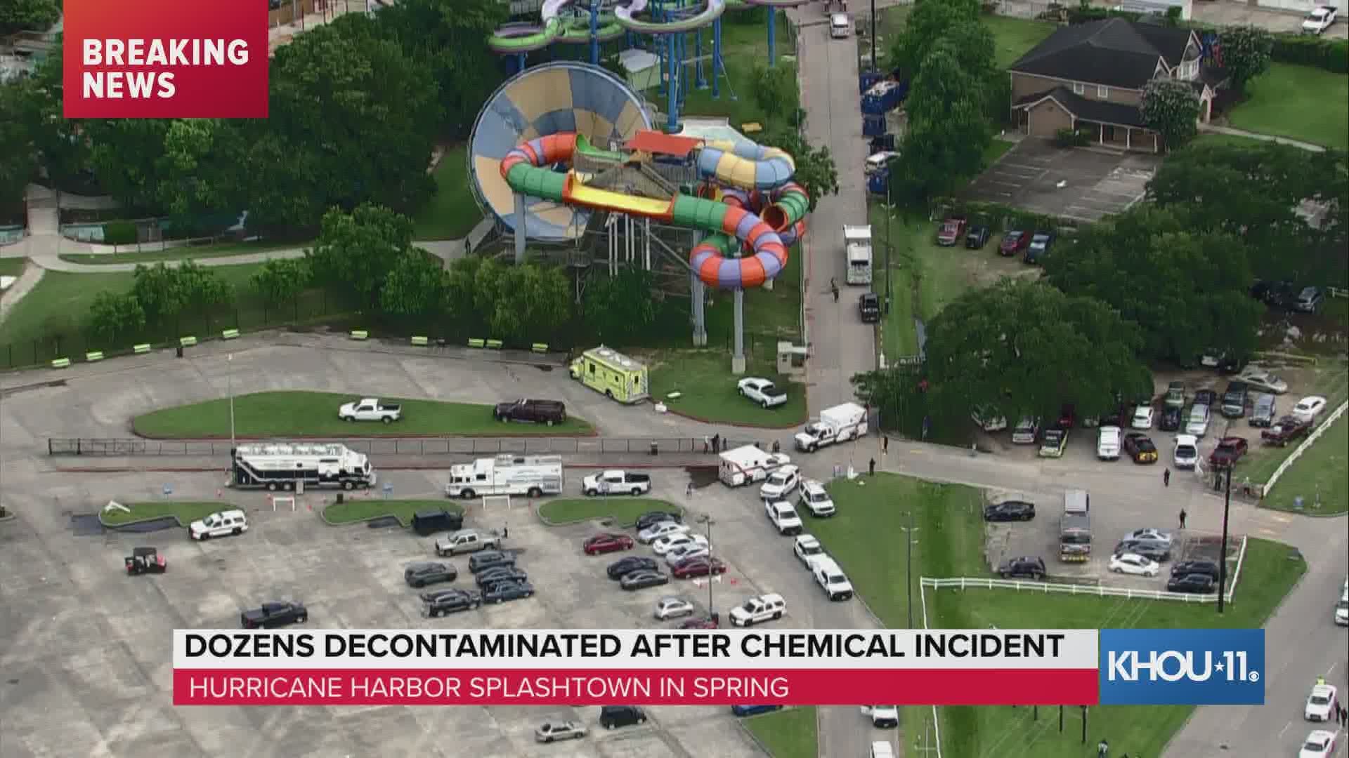 Dozens decontaminated after chemical incident at Hurricane Harbor