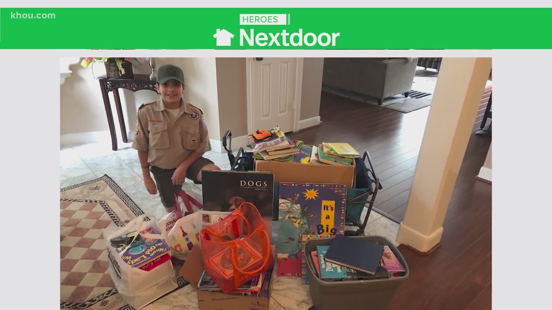Marco Rost used Nextdoor to ask neighbors to donate books to his drive. He donated 500 books to Avance and earned a reading merit badge in the process.
