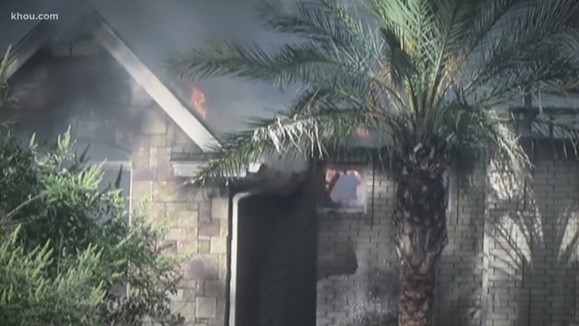 Fire burned two painters finishing renovations on a multi-million dollar mansion near The Woodlands.