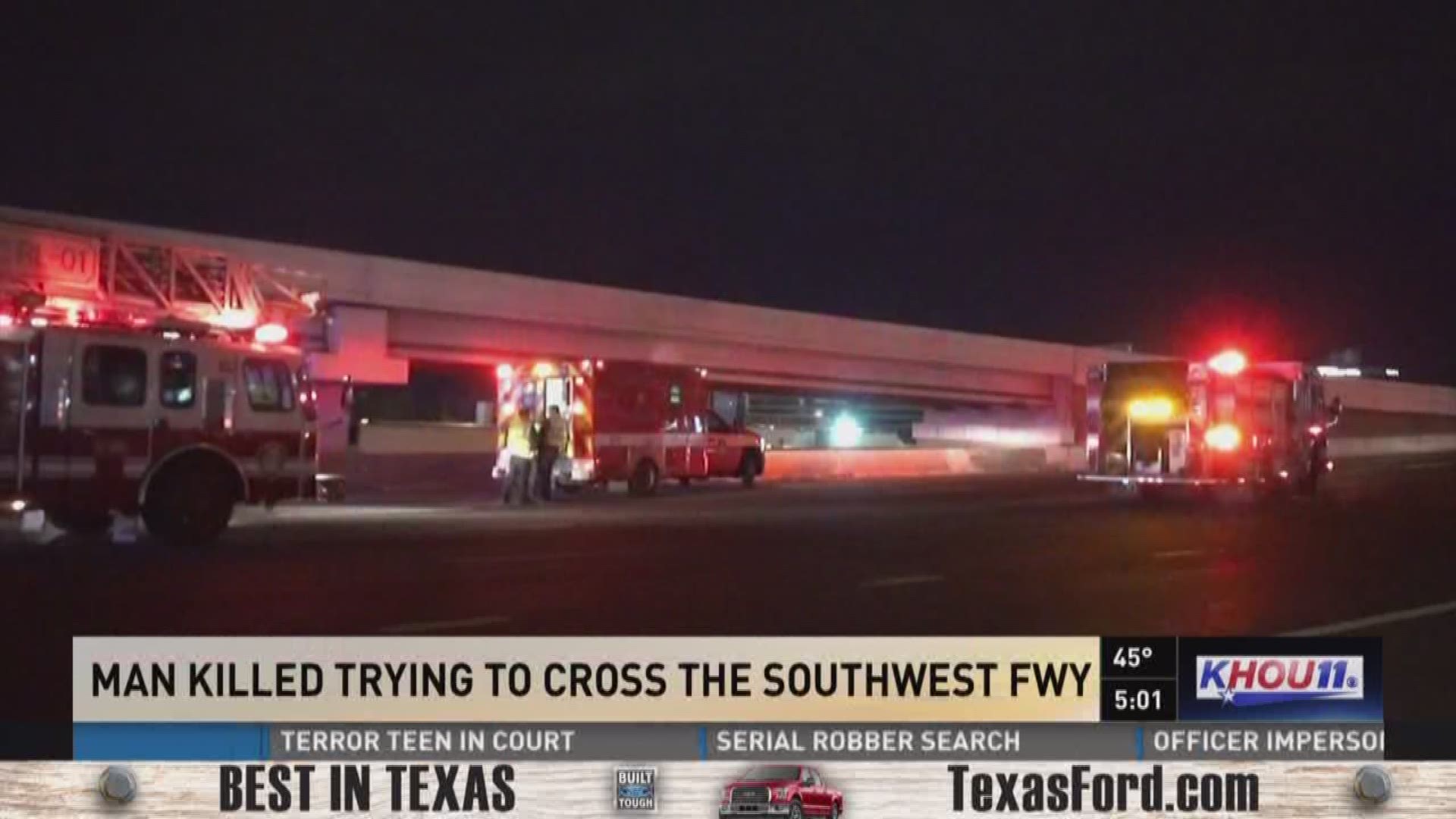 HPD: Man struck by several cars on Southwest Freeway | khou.com