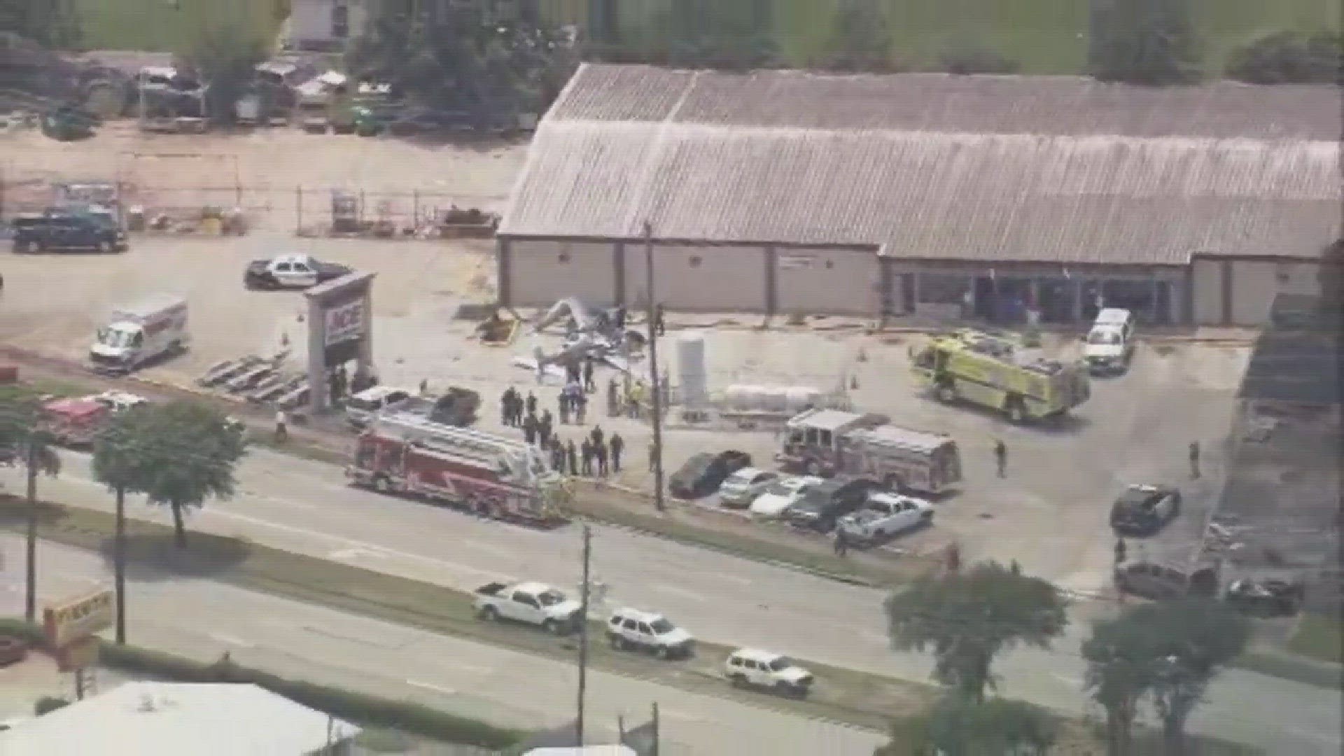 Three people were killed when a small plane crashed near Hobby Airport Thursday afternoon, according to the Houston Fire Department.