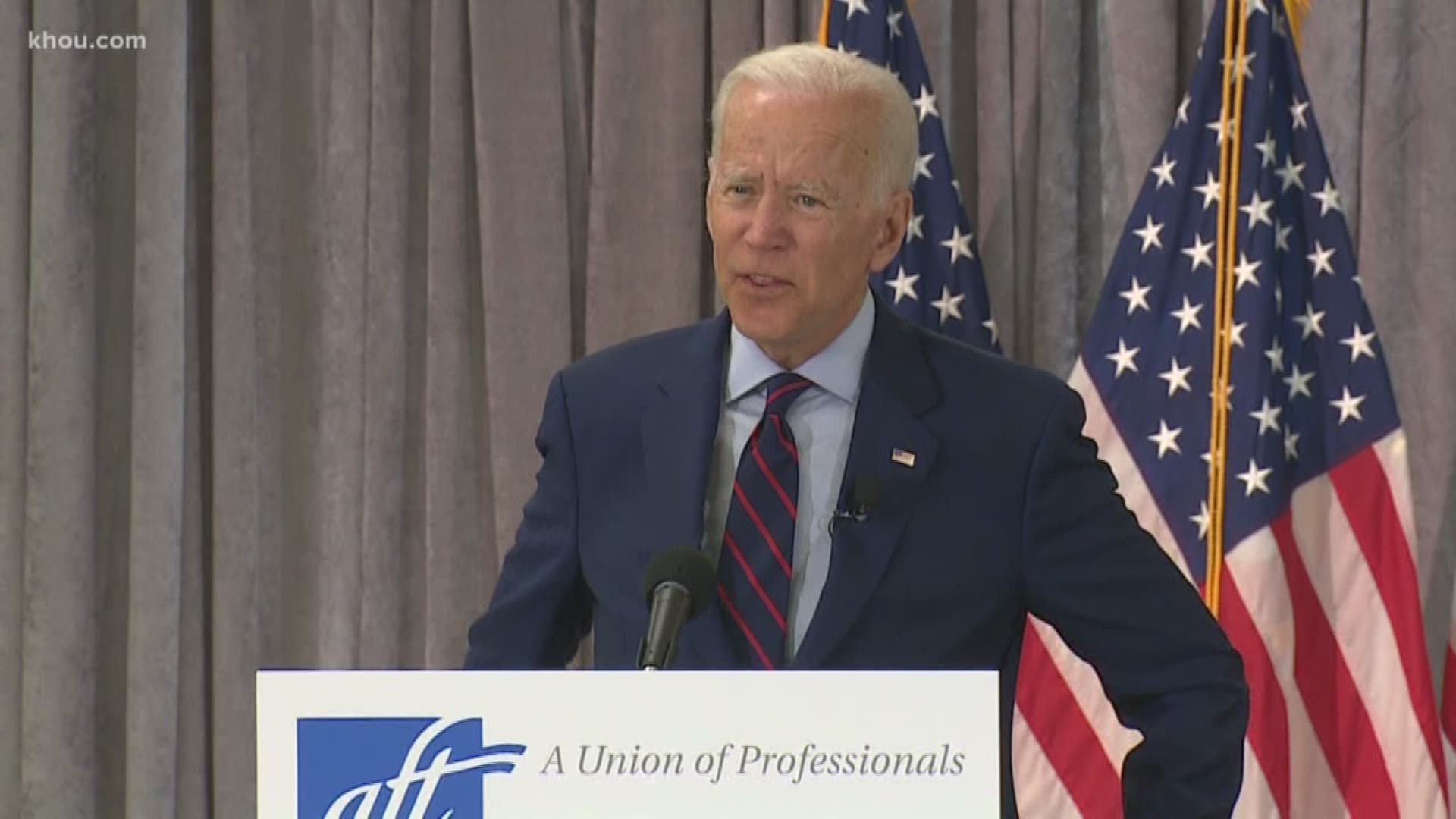 Democratic presidential candidate Joe Biden made his first stop in Texas Tuesday as a 2020 presidential candidate.