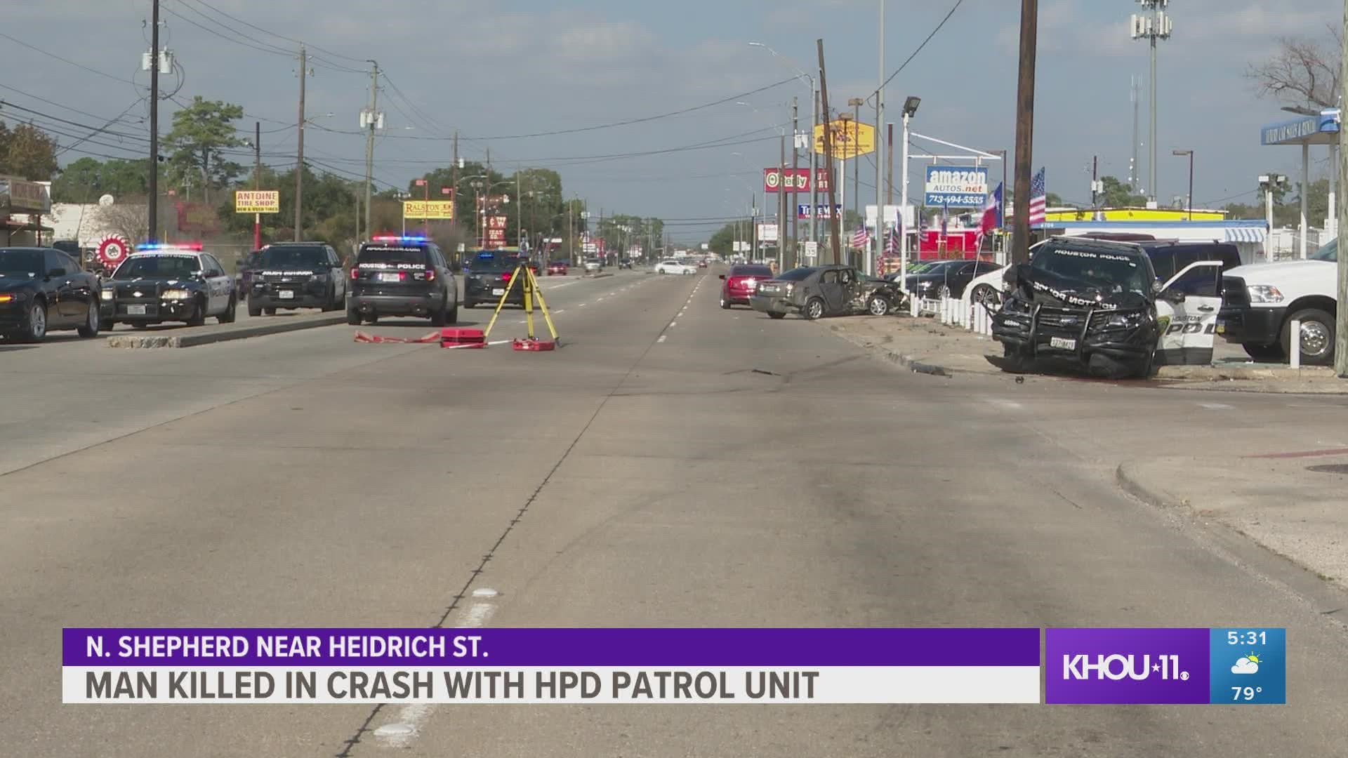 Man killed in crash involving HPD unit on Shepherd, investigators say ...