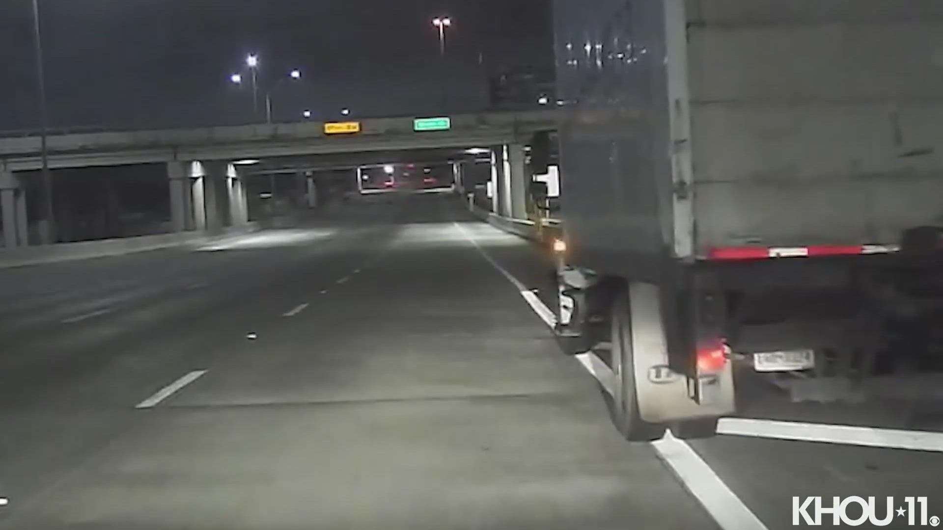 Harris County Precinct 5 released this video of a close call on Beltway 8. A deputy's patrol vehicle was sideswiped by a suspected intoxicated driver.