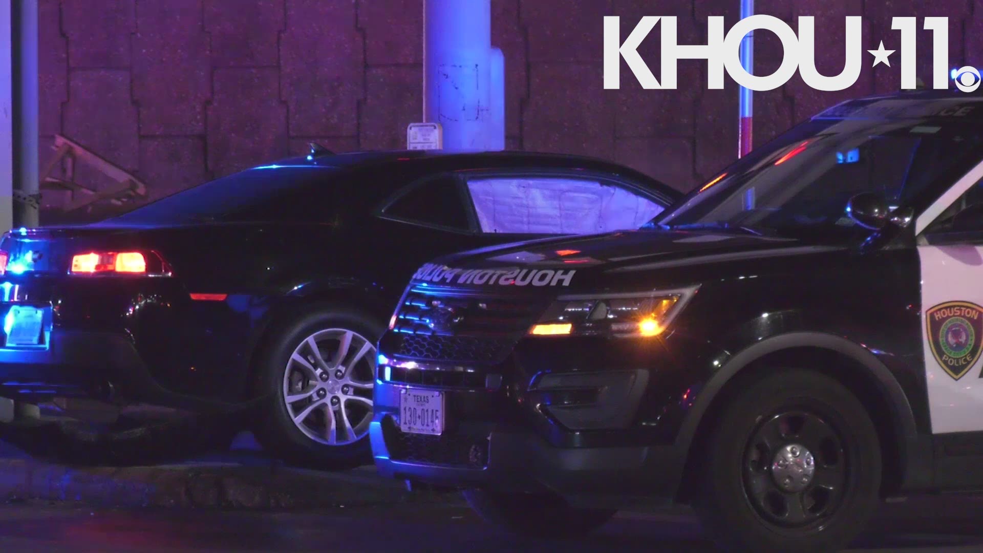 A Houston police officer and cadet were involved in a crash Saturday night in Sharpstown.