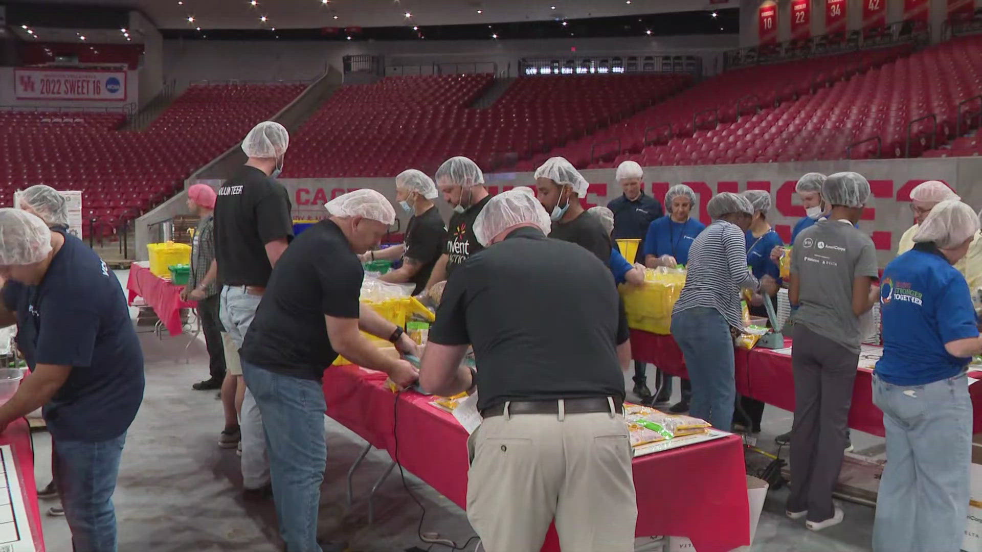 Houstonians spent the day of remembrance packing meals for those in need in honor of 9/11 victims.