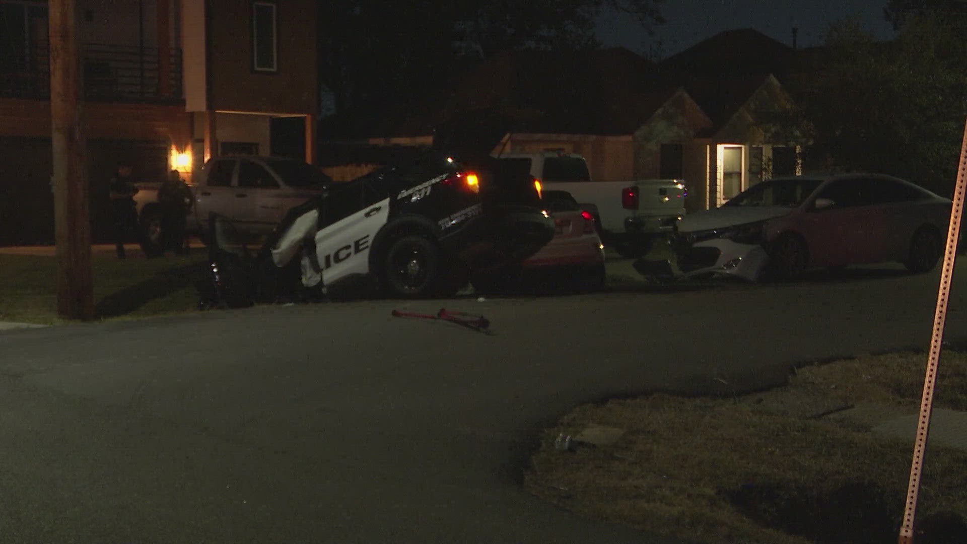 Houston police were involved in two separate crashes while responding to calls overnight.