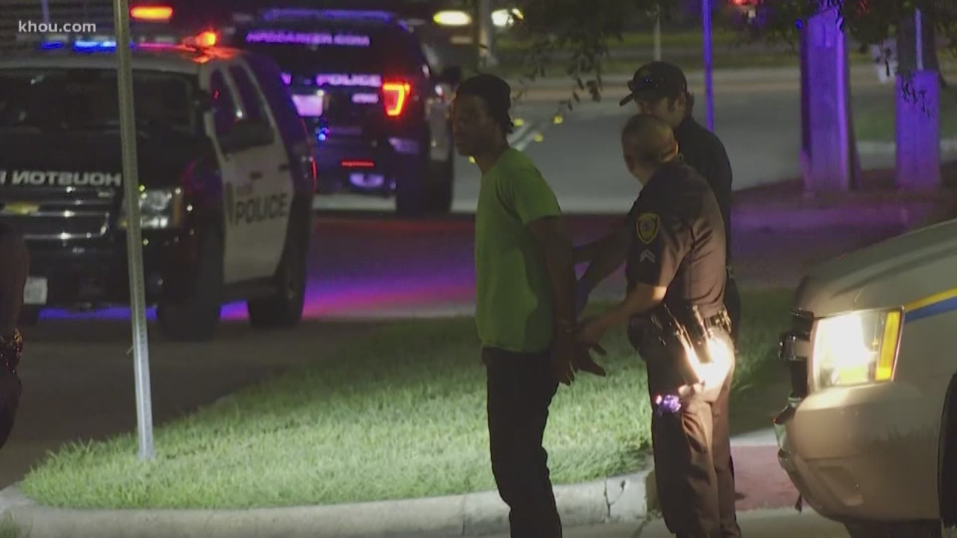 A man was walking around an apartment complex flashing a gun at people, including children, according to Houston police. HPD says the guy managed to slip out of the complex, but using social media he was found, with his gun, at the McDonalds in midtown.