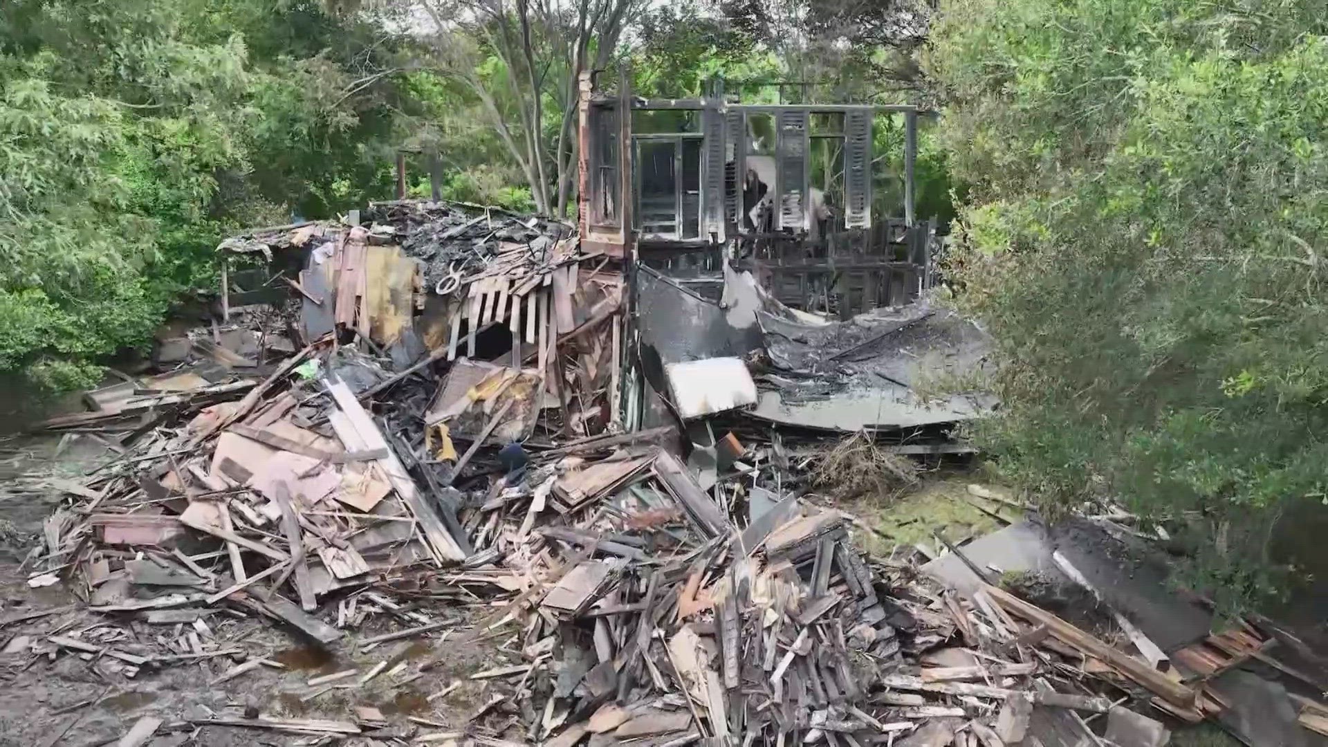 One of the oldest homes in Galveston County is gone after a fire apparently caused by lightning. The same family had owned the Nicholstone home since the 1850s.