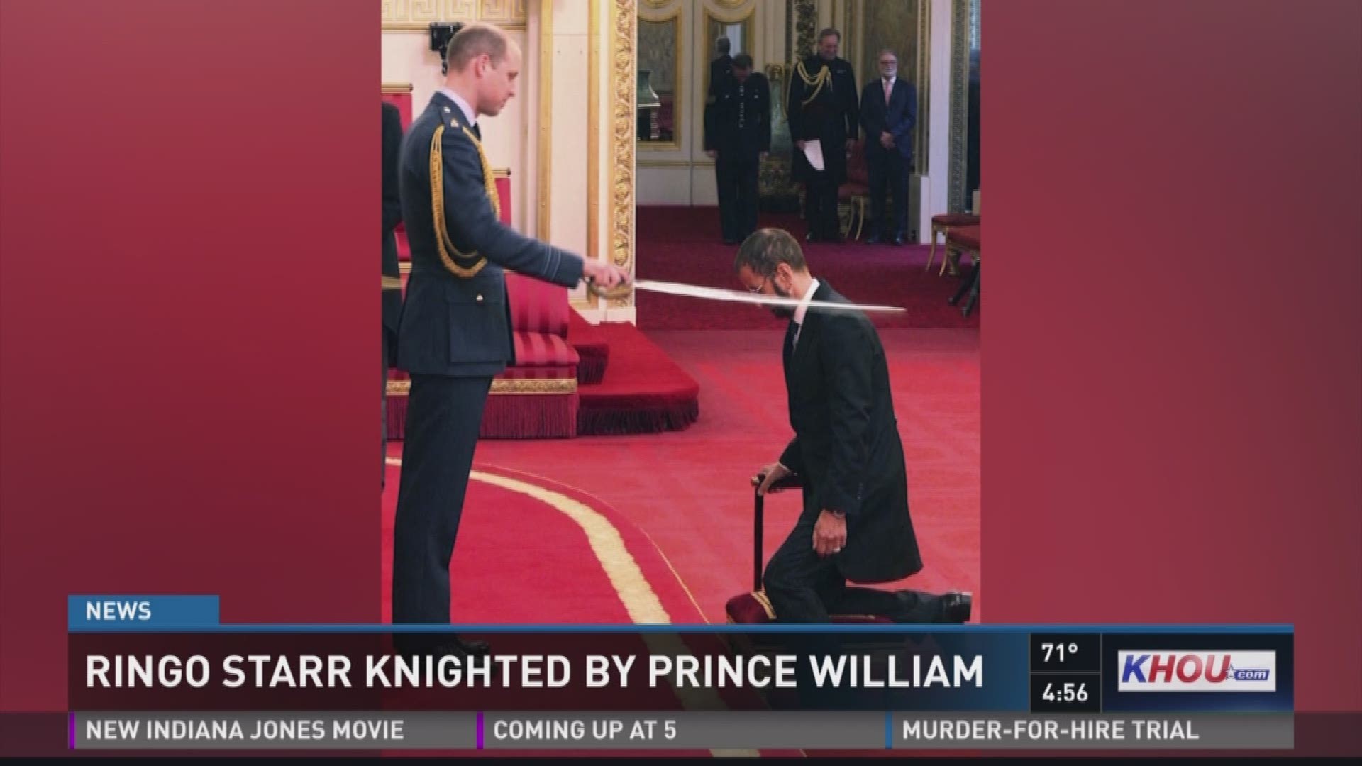 Beatle Ringo Starr was knighted Tuesday by Prince Williams.