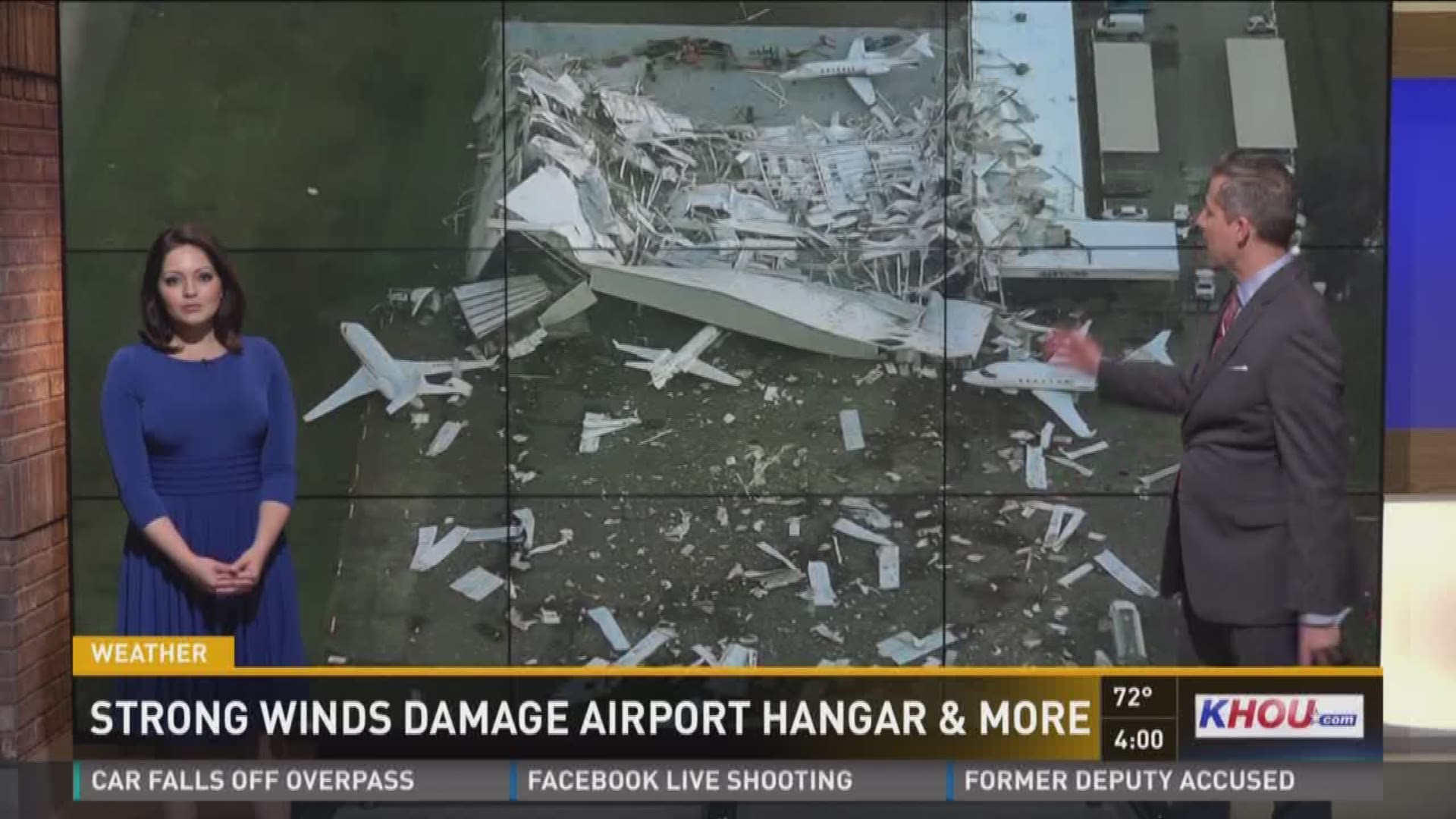 Houston firefighters responded to a building collapse at Hobby Airport overnight as strong storms pushed through the area. No one was inside at the time, and there were no injuries, but that almost wasn't the case. KHOU 11 Reporter Michelle Choi says, acc