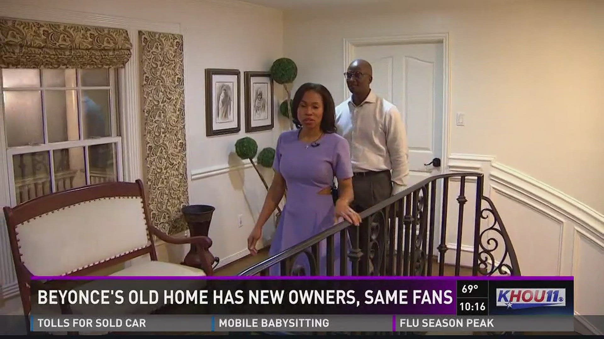 Beyonce's childhood home has new owners but they say her fans show up at all hours of the day. KHOU anchor Len Cannon talks to the Houston couple and gets an inside look at the home.