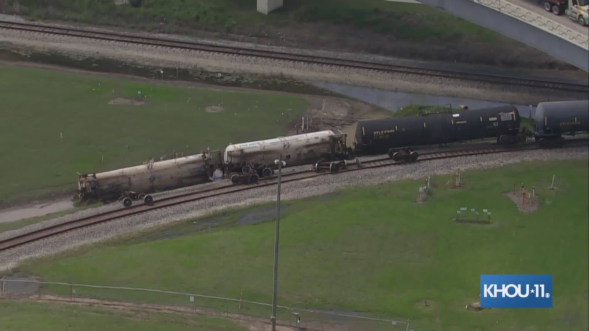 Air 11 was over the scene of a train derailment in the Seabrook area.