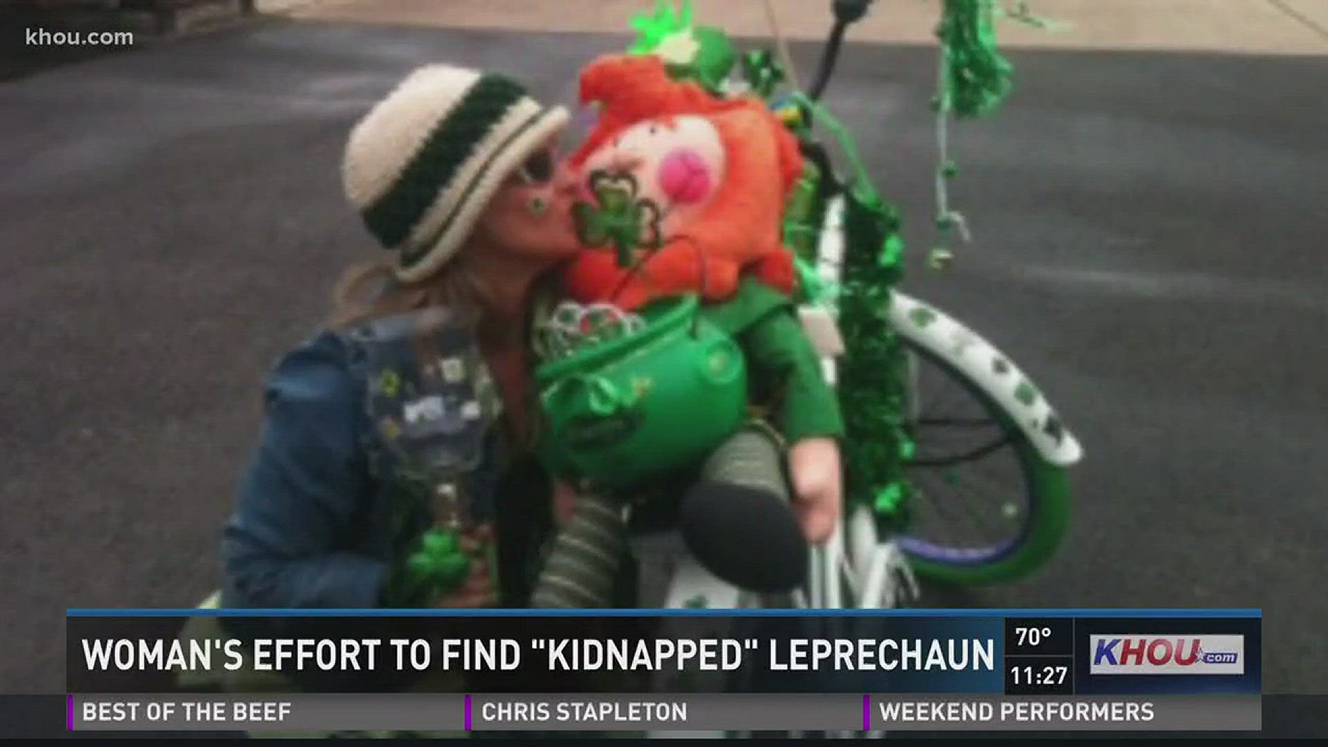 Charla Sisk designed her leprechaun and sewed him by hand while her father battled cancer. It was her way of coping with the loss of her father.