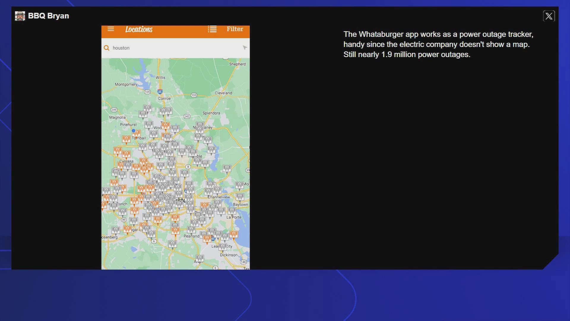 The KHOU 11 Verify Team finds out if a viral post saying to use the Whataburger app to track where power is getting restored can serve customers in a new way.