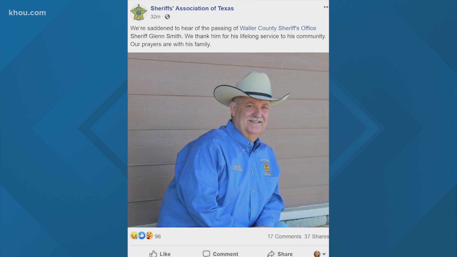Waller County sheriff dies from apparent heart attack