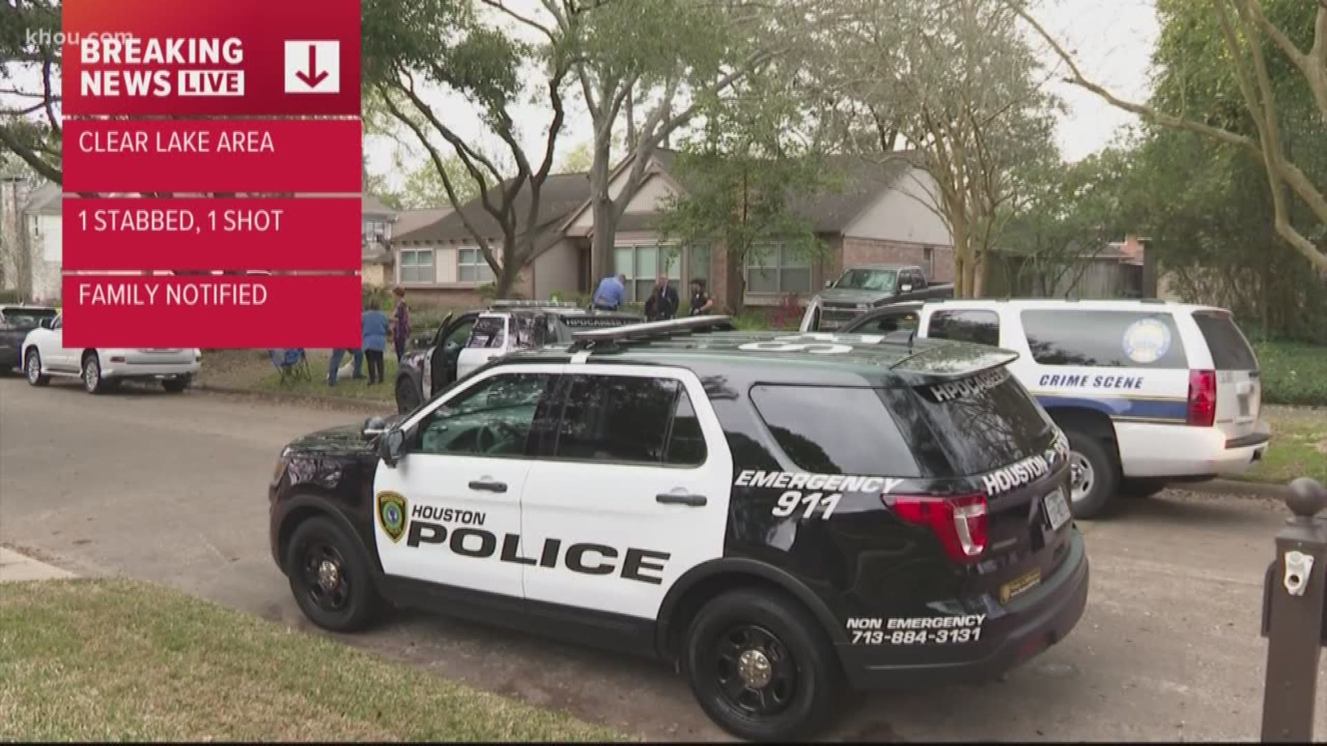 One person was stabbed and another was shot Tuesday afternoon in what police believe is a murder-suicide.