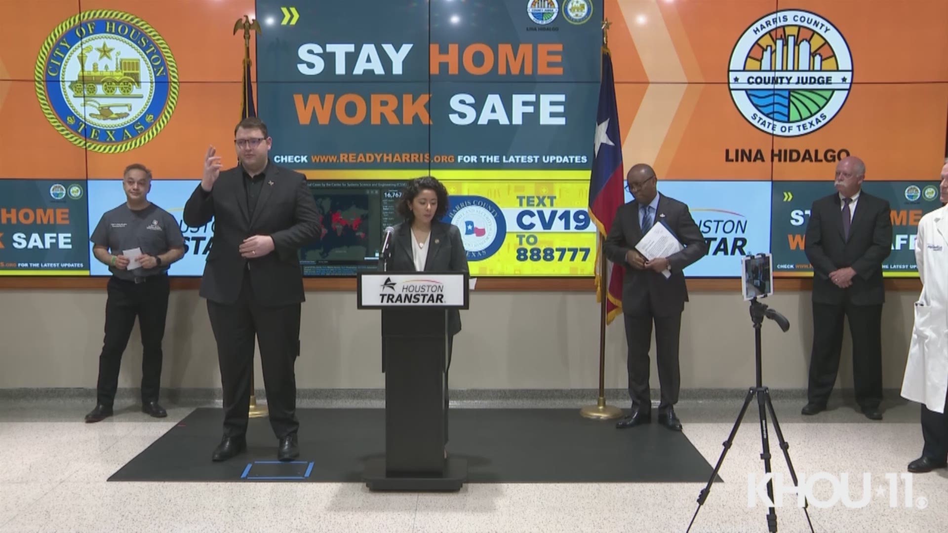 Harris County Judge Lina Hidalgo said Tuesday new numbers in the Houston area showed that we "must take further steps" to help prevent the spread of COVID-19,