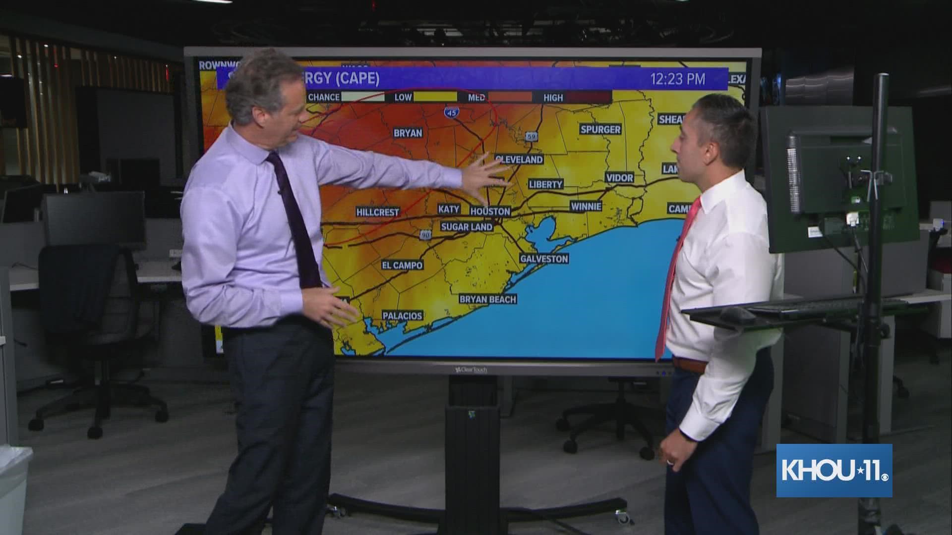 The KHOU 11 Weather Team gave an update to the line of strong storms making its way through Southeast Texas.