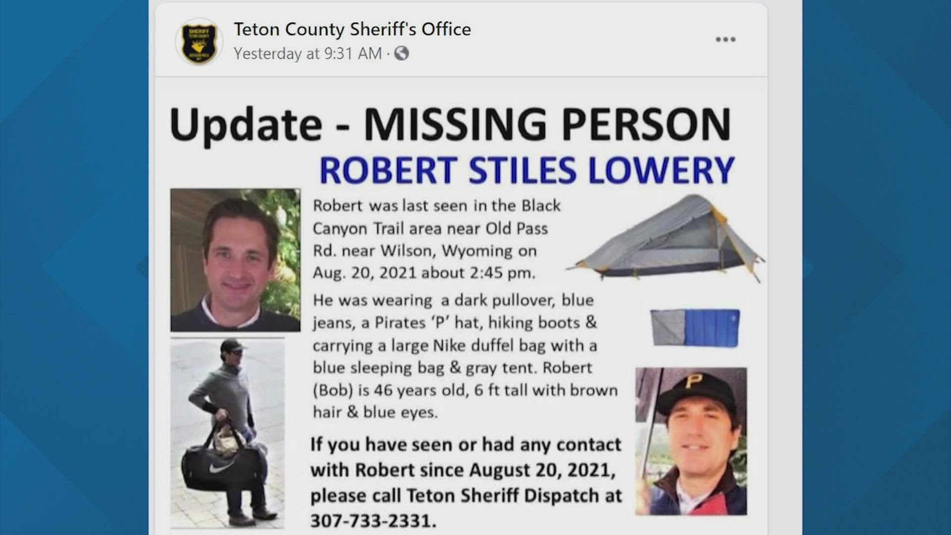 Investigators say news coverage of Petito that mentioned the search for 46-year-old Robert "Bob" Lowery prompted new tips about the missing hiker.