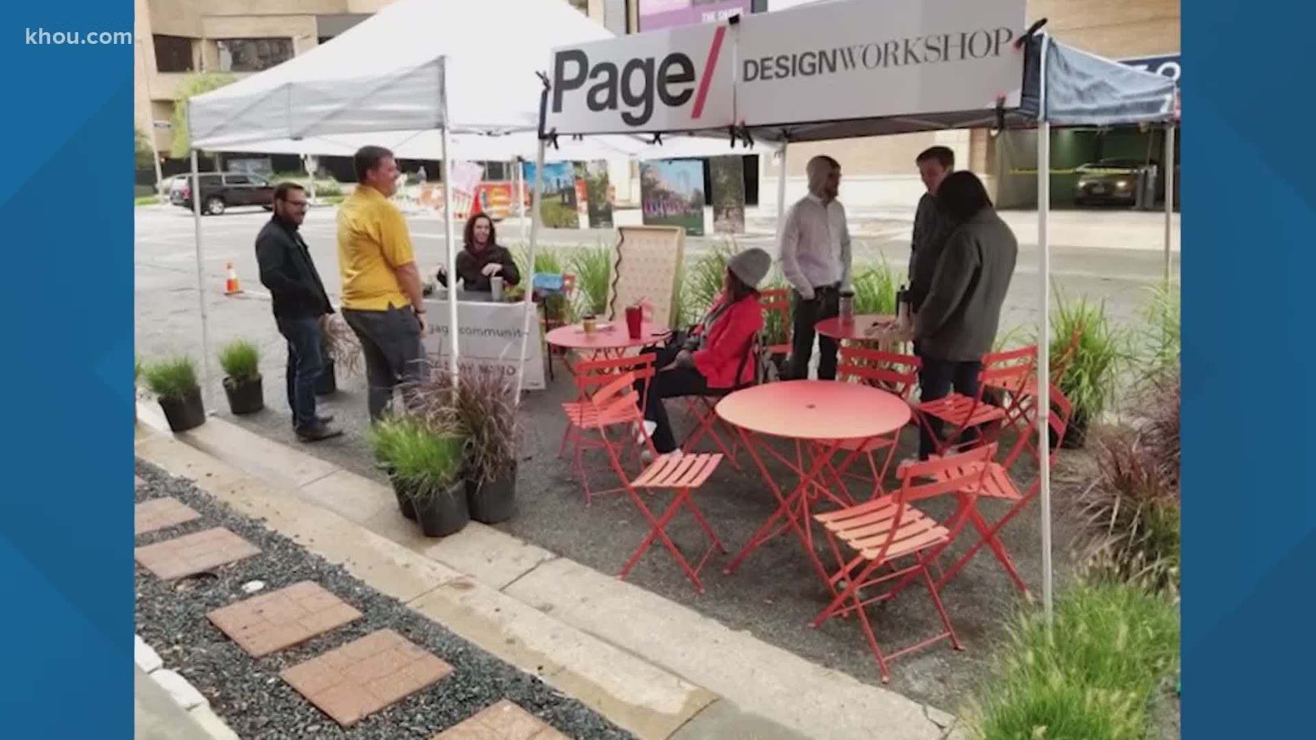 Parklets are basically parking spots that have been converted into a dining area.