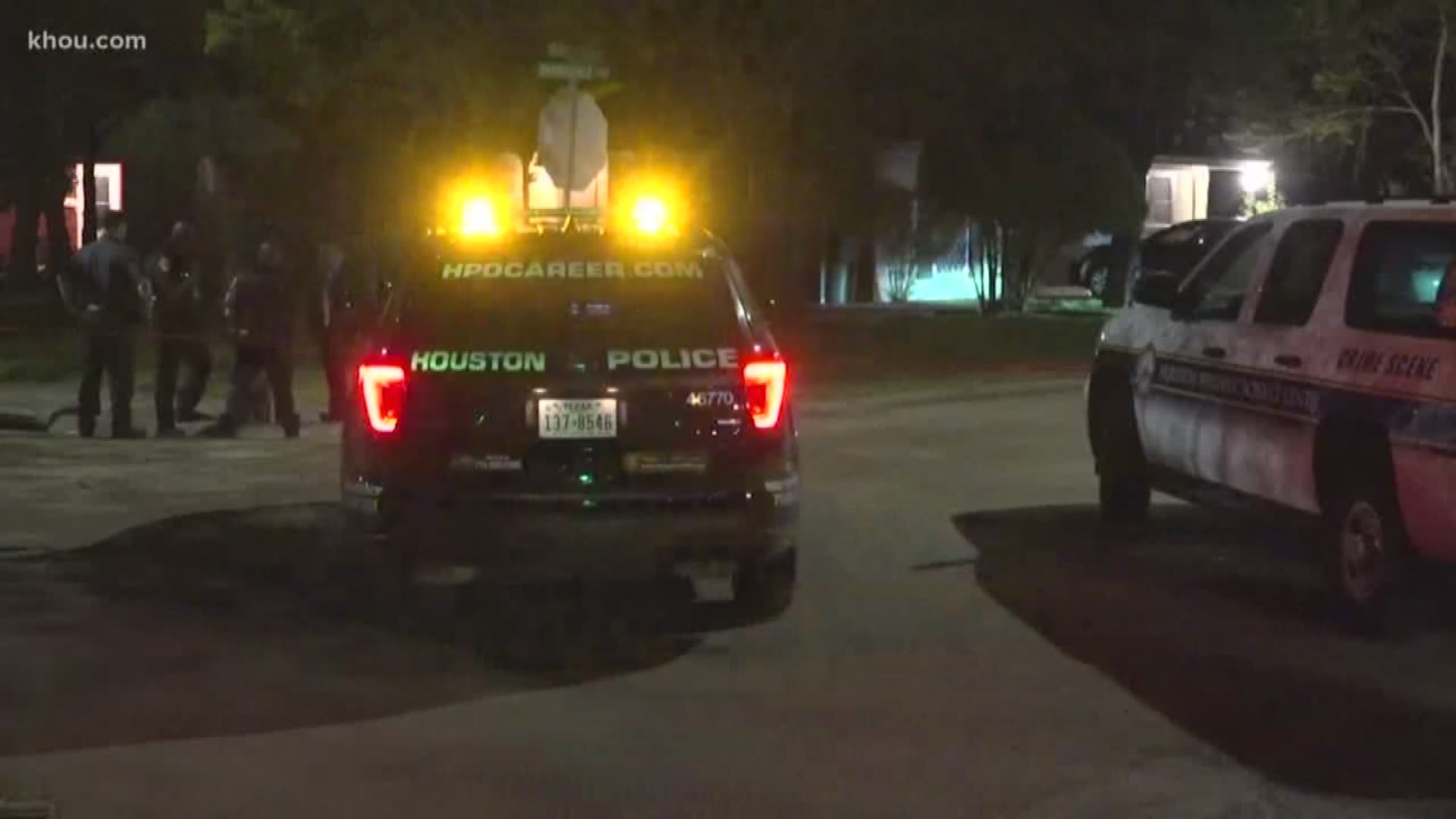 An off-duty Houston Police officer opened fire on a suspect she caught breaking into her car.
