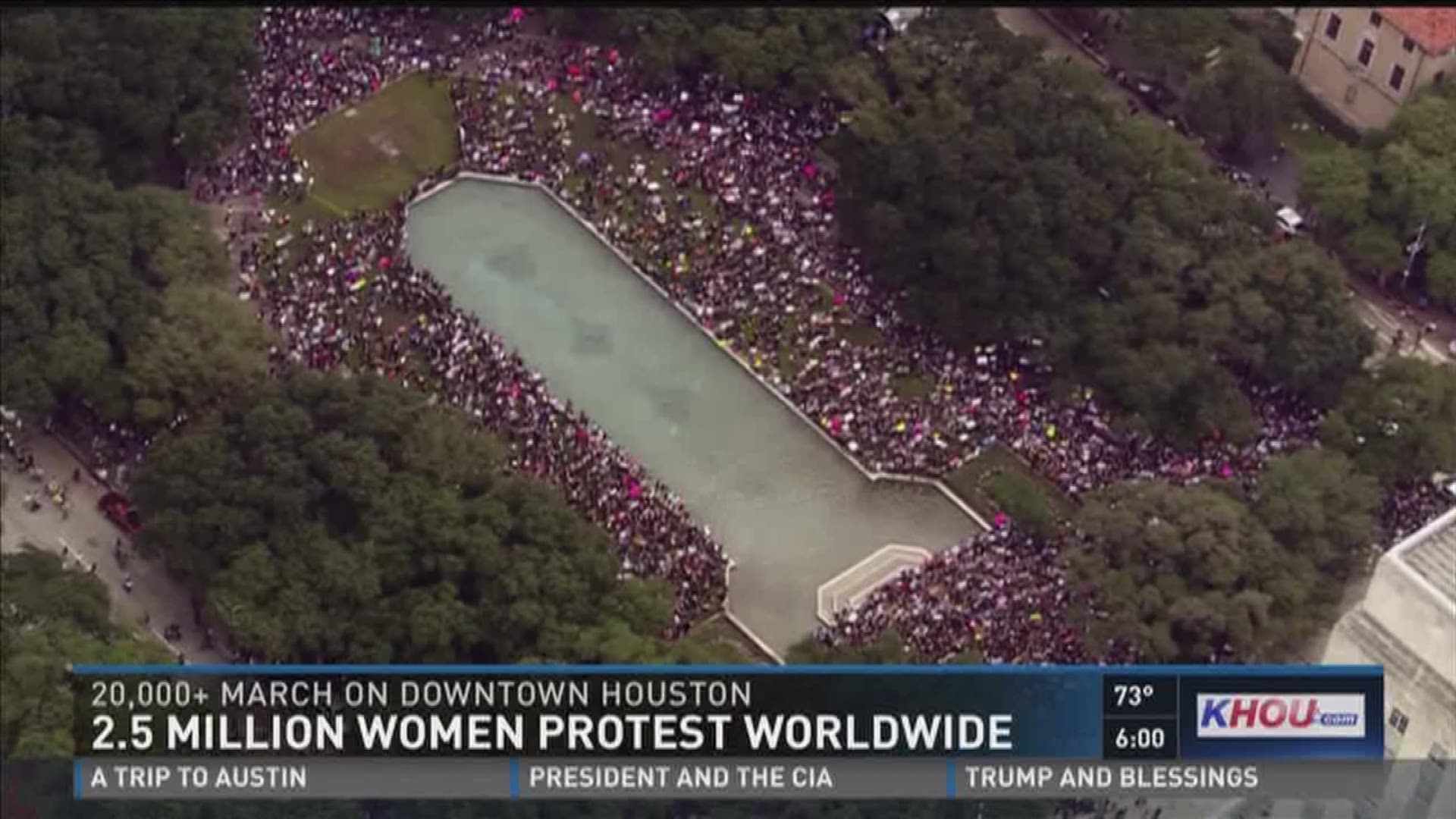 More than 20,000 people were in downtown Houston for the Women's March. More than 2 million people marched for women's rights all over the world on Saturday. 