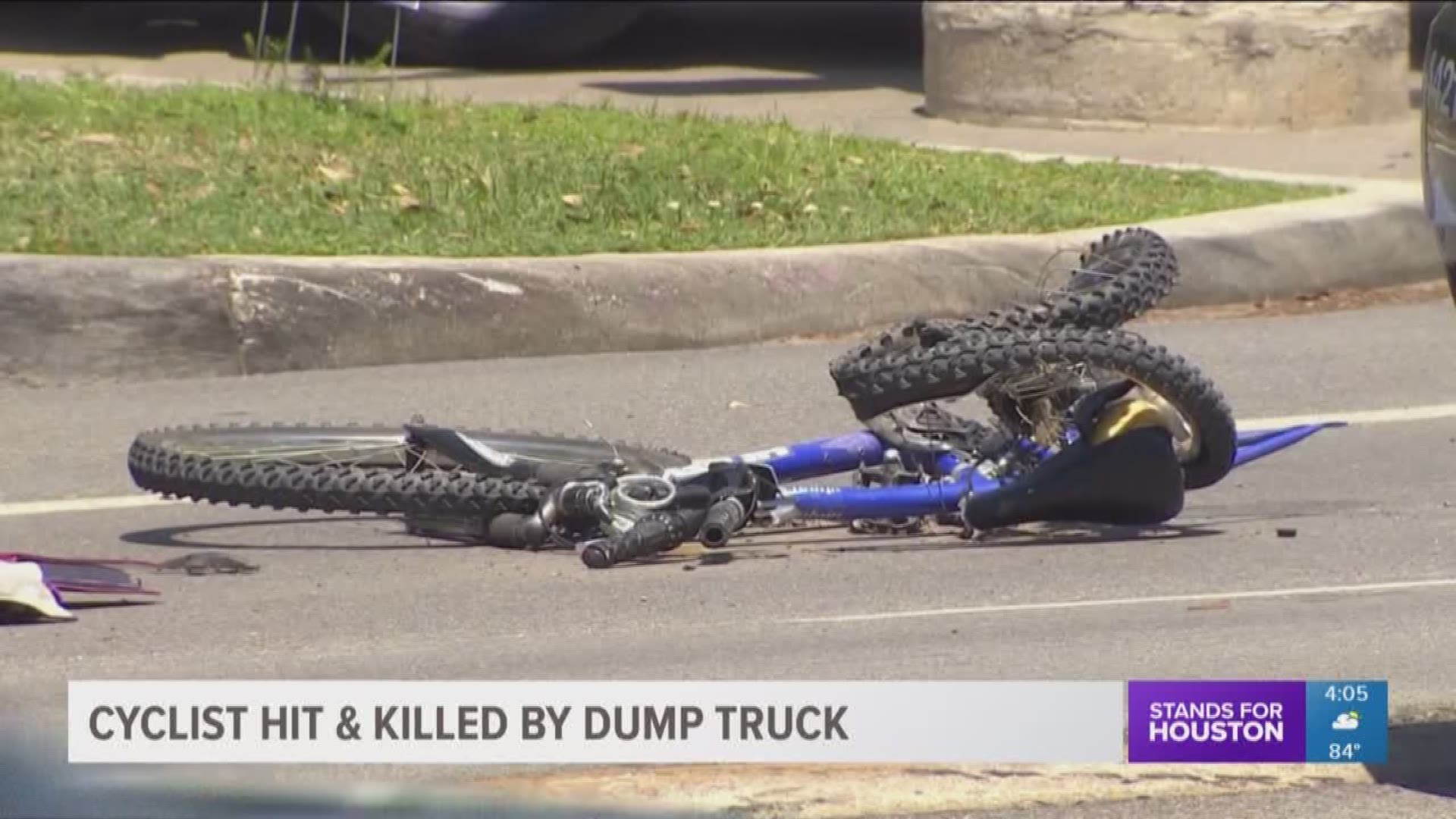 A cyclist is dead after she was struck by a dump truck near Rice University. The accident happened right in front of a memorial for another cyclist killed last year. 