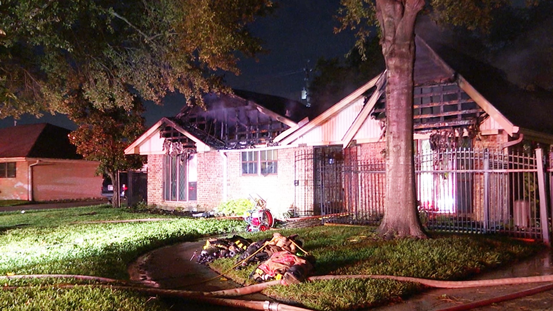 The firefighters were hit by a small collapse, HFD says