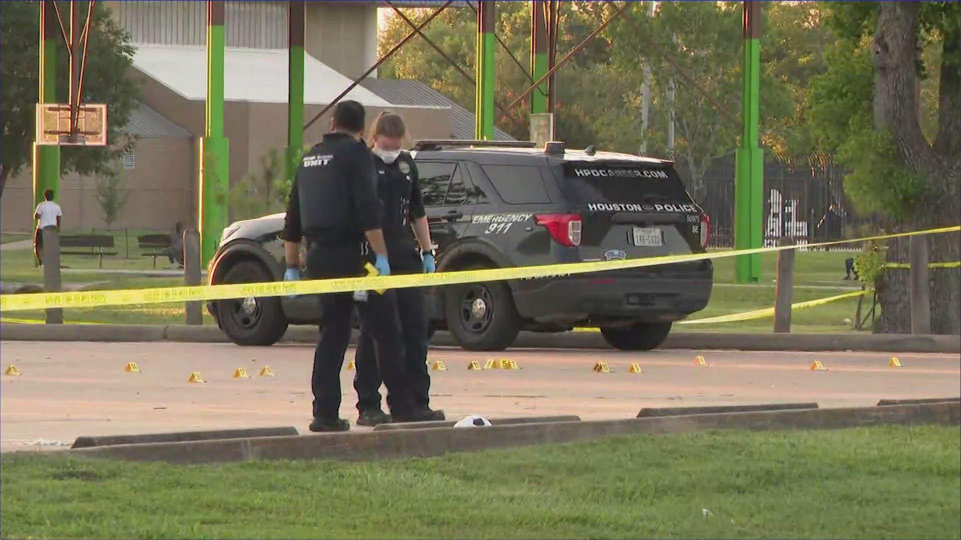 Houston police said an armed man was shot by their officers on Saturday.