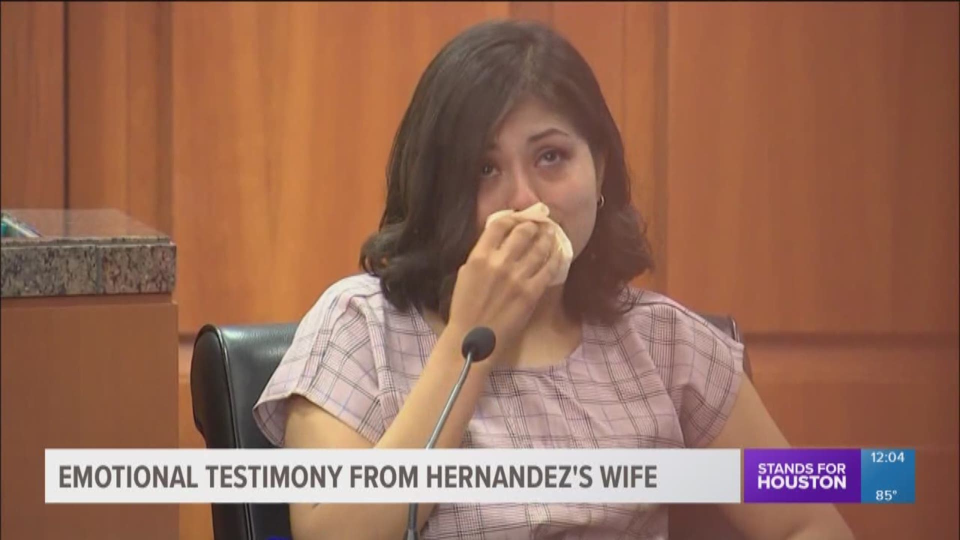 John Hernandez's wife gave emotional testimony in Terry Thompson's murder trial Friday.