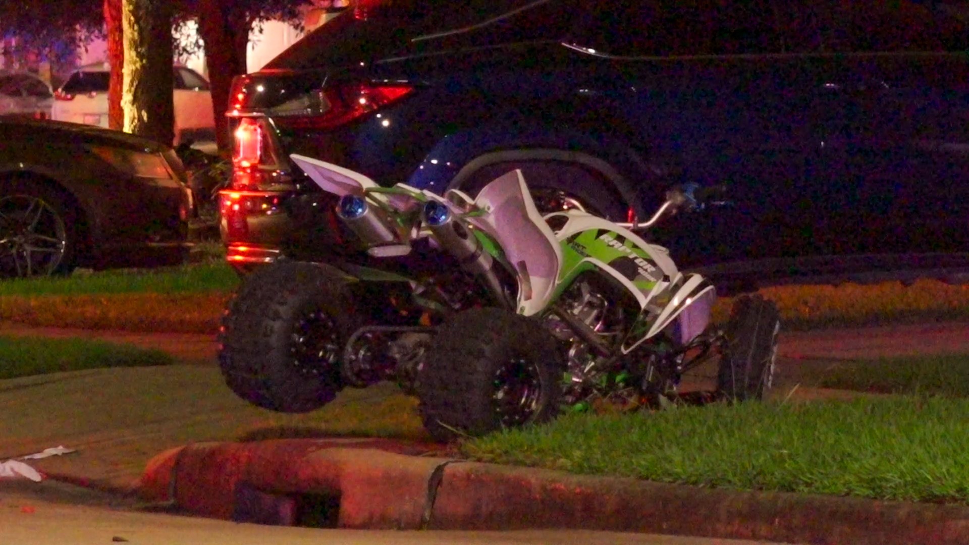 Houston police investigators responded to a neighborhood on the northeast side late Tuesday after a deadly ATV crash.