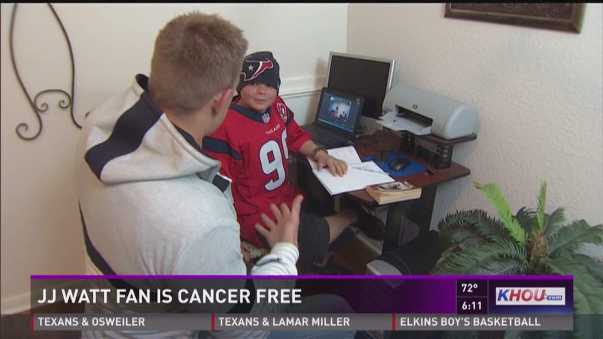 J.J. Watt surprised him back in 2013 with a special visit to his home. Cristian Beasley says it helped save his life.