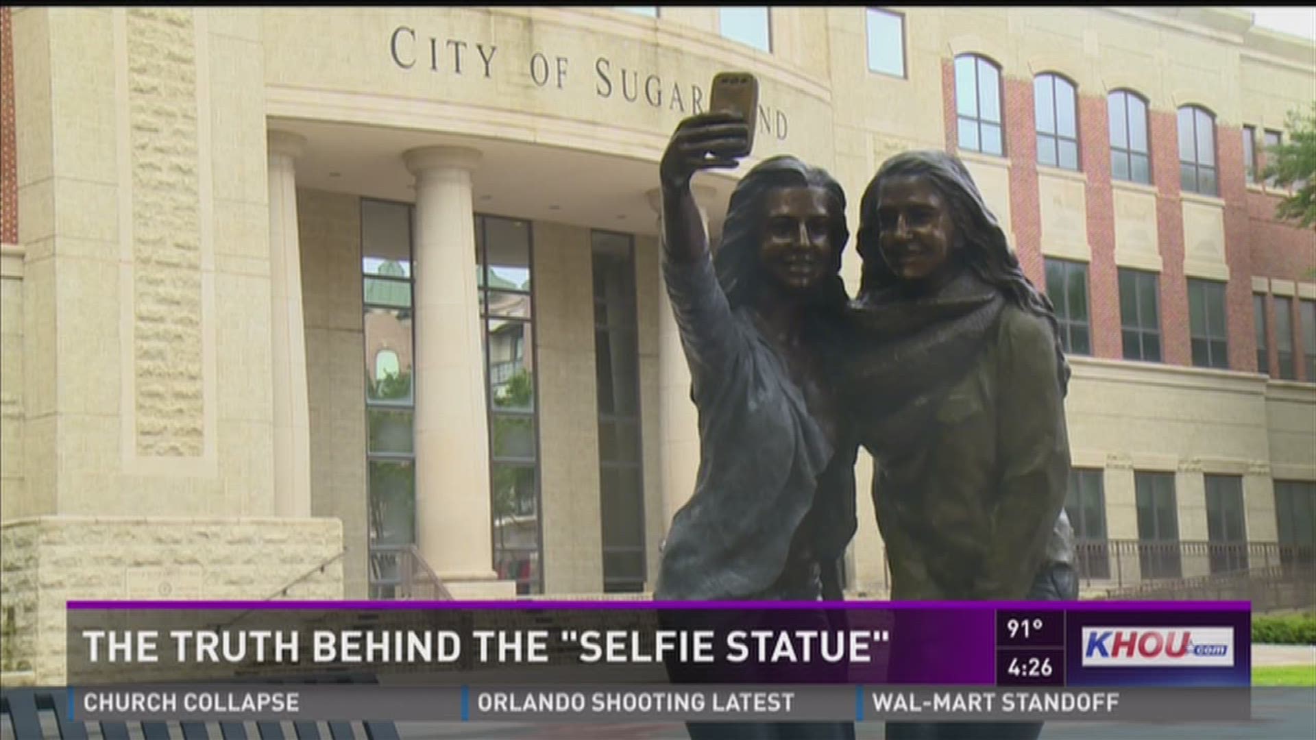 A selfie statue in Sugar Land has been seen around the country. Here's the story behind the statue.