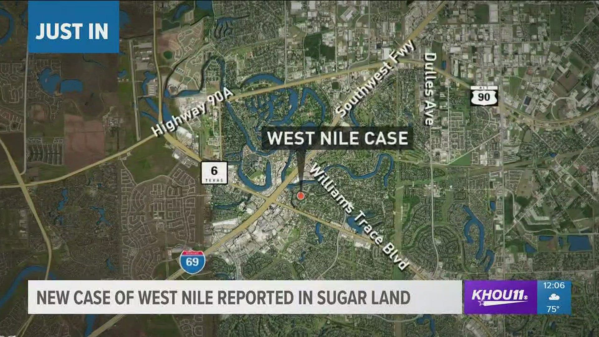 A person, who lives in Sugar Land recently tested positive for West Nile Virus at a local hospital, according to the Fort Bend County Health and Human Services Department.