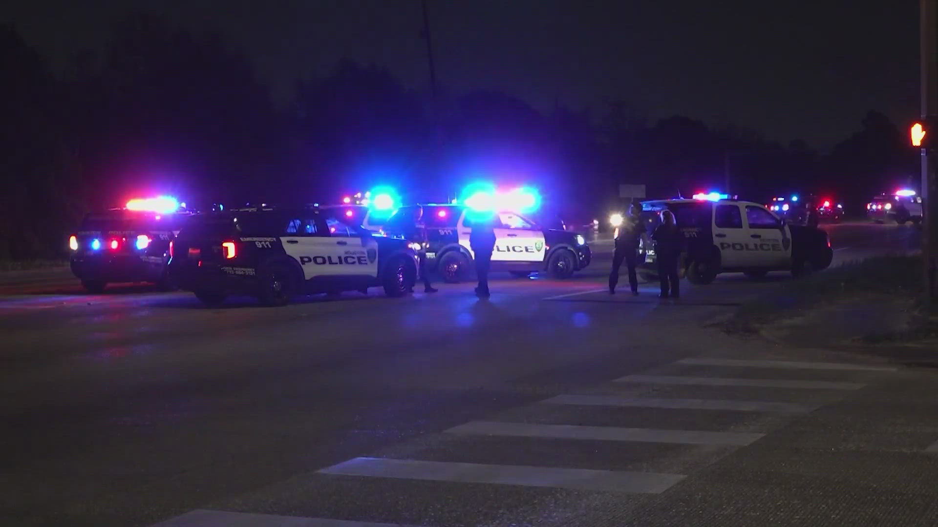Authorities said a doctor stopped to provide first aid after a pedestrian was struck by a vehicle near the West Mount Houston intersection.